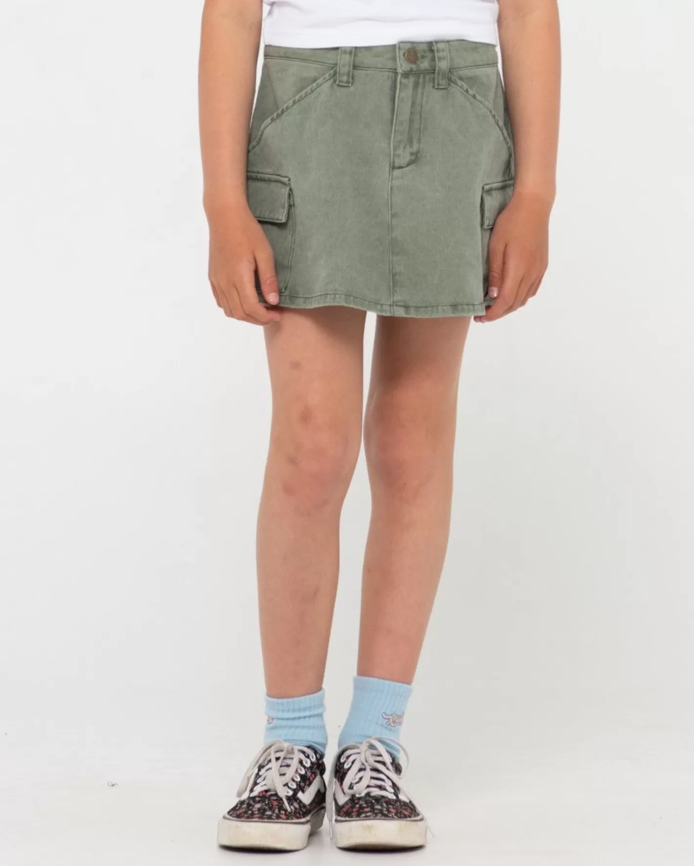Niños Rusty Brooks Falda Cargo De Sarga De Talle Bajo Para Ninas