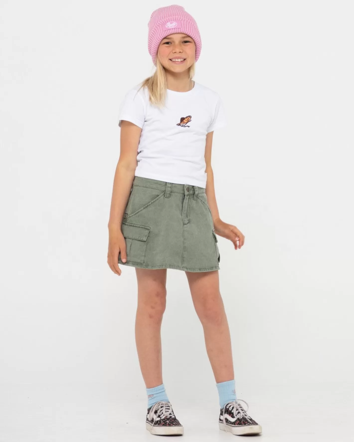 Niños Rusty Brooks Falda Cargo De Sarga De Talle Bajo Para Ninas