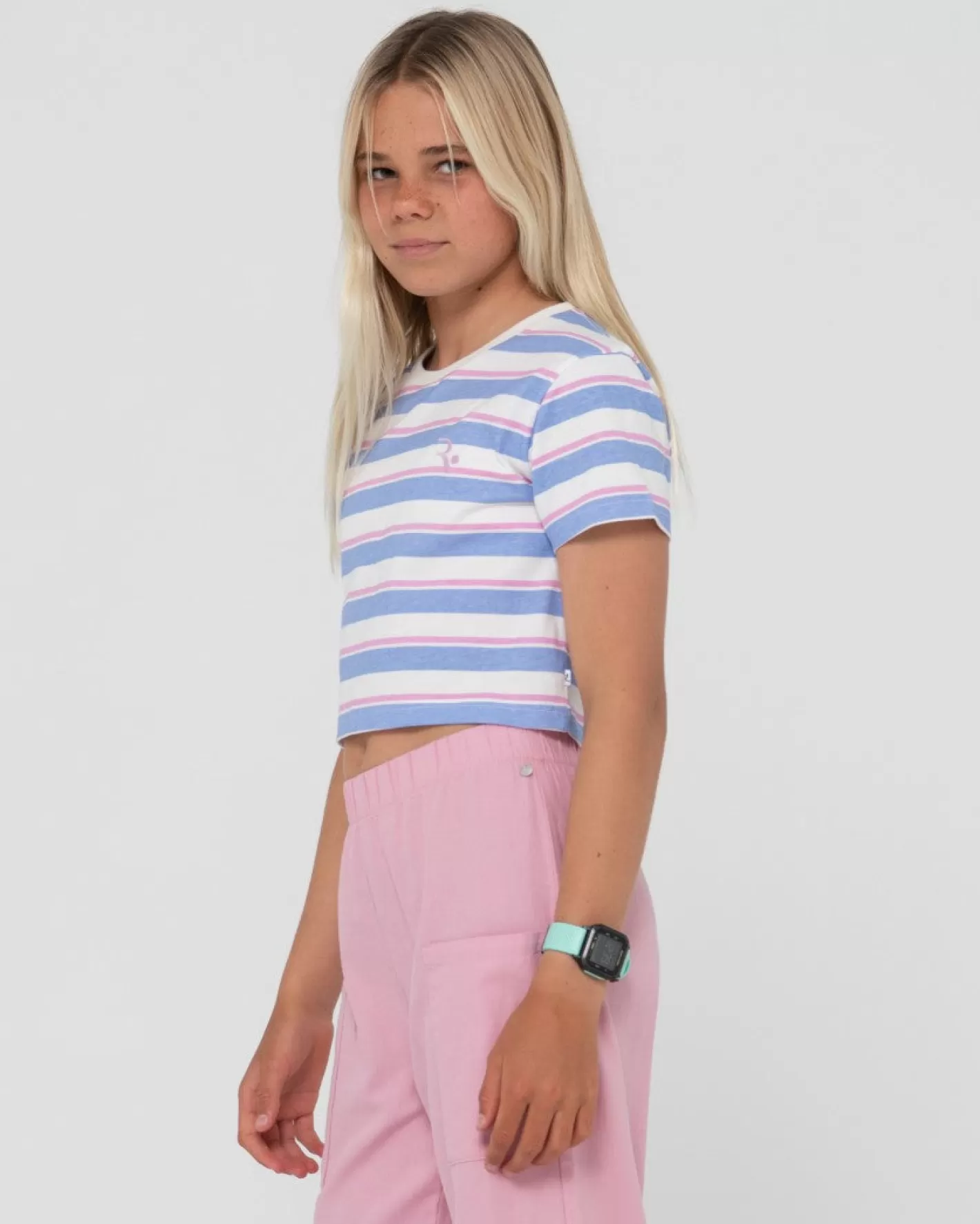 Niños Rusty Camila Camiseta Corta A Rayas Para Ninas