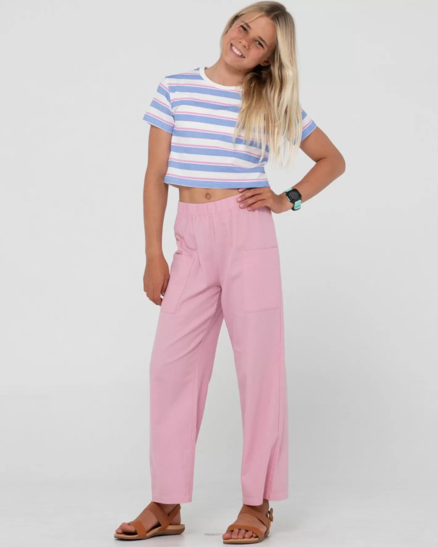 Niños Rusty Camila Camiseta Corta A Rayas Para Ninas