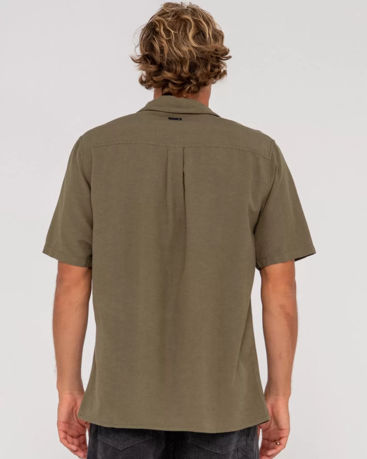 Hombre Rusty Camisa De Lino De Manga Corta Greaser Overtone