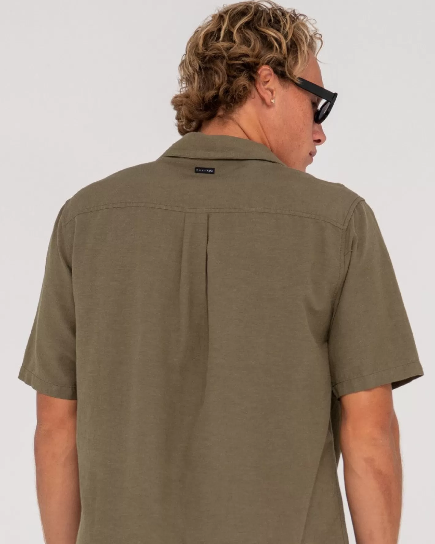 Hombre Rusty Camisa De Lino De Manga Corta Greaser Overtone