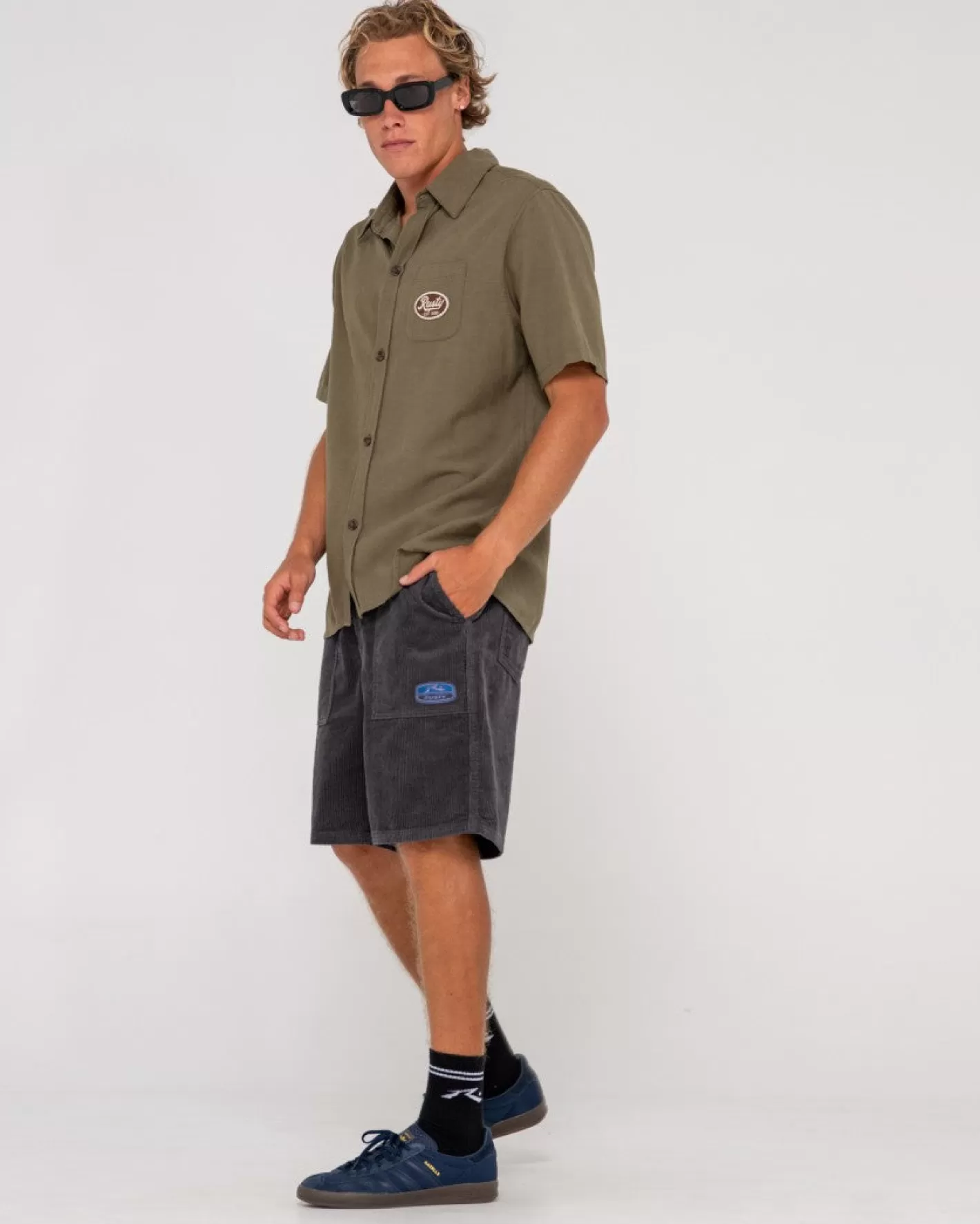 Hombre Rusty Camisa De Lino De Manga Corta Greaser Overtone