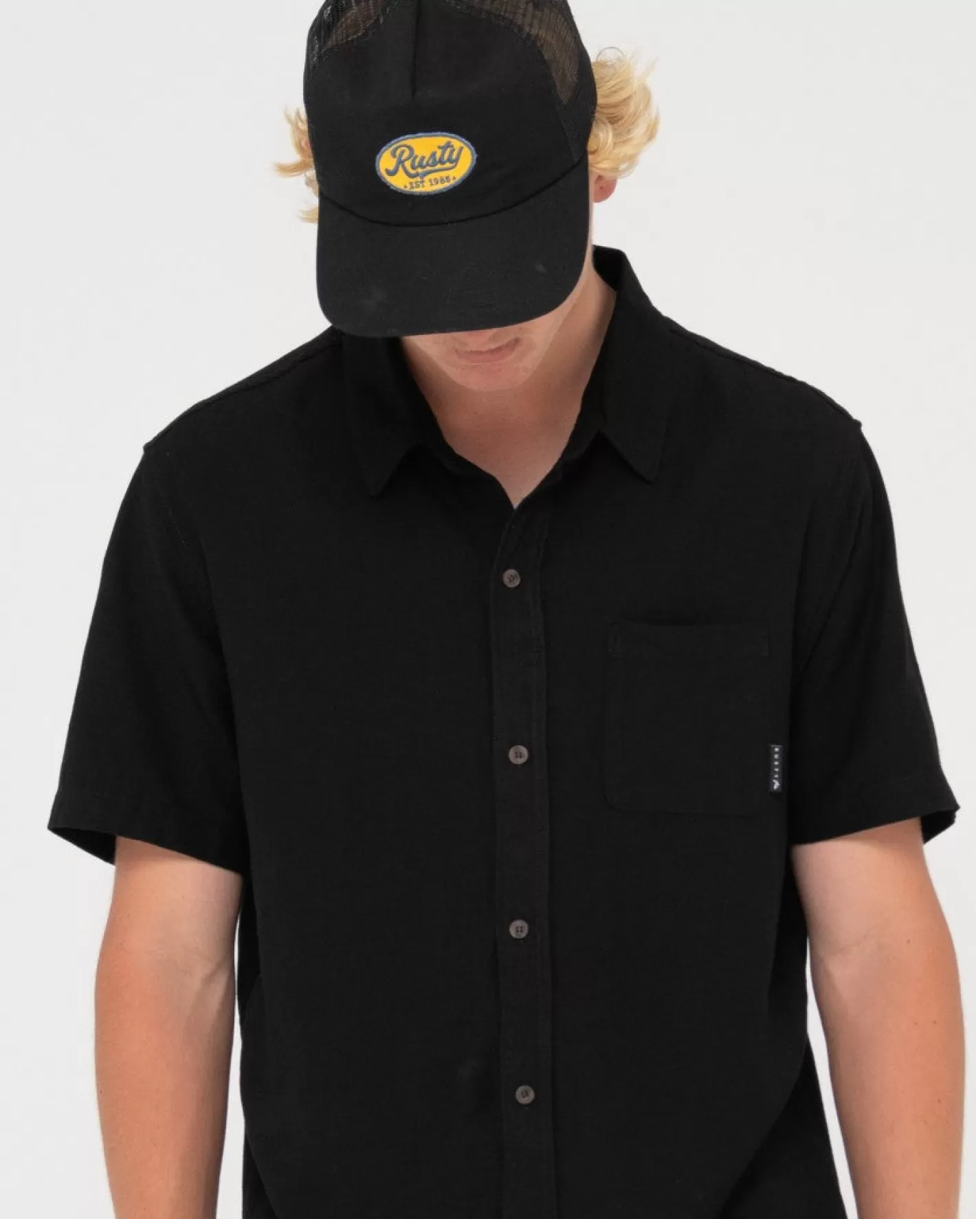 Hombre Rusty Camisa De Lino De Manga Corta Overtone