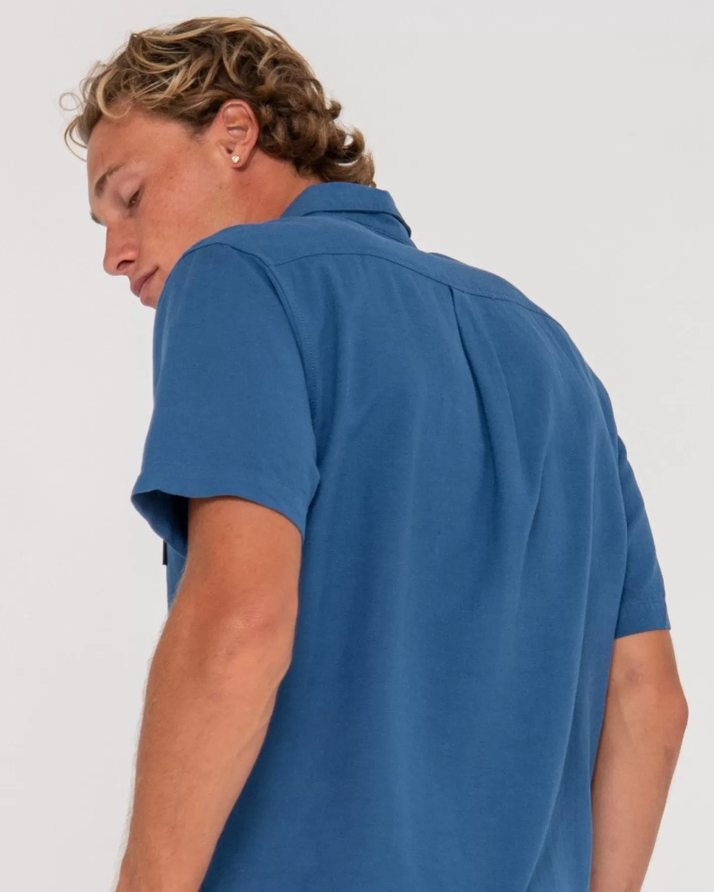 Hombre Rusty Camisa De Lino De Manga Corta Overtone