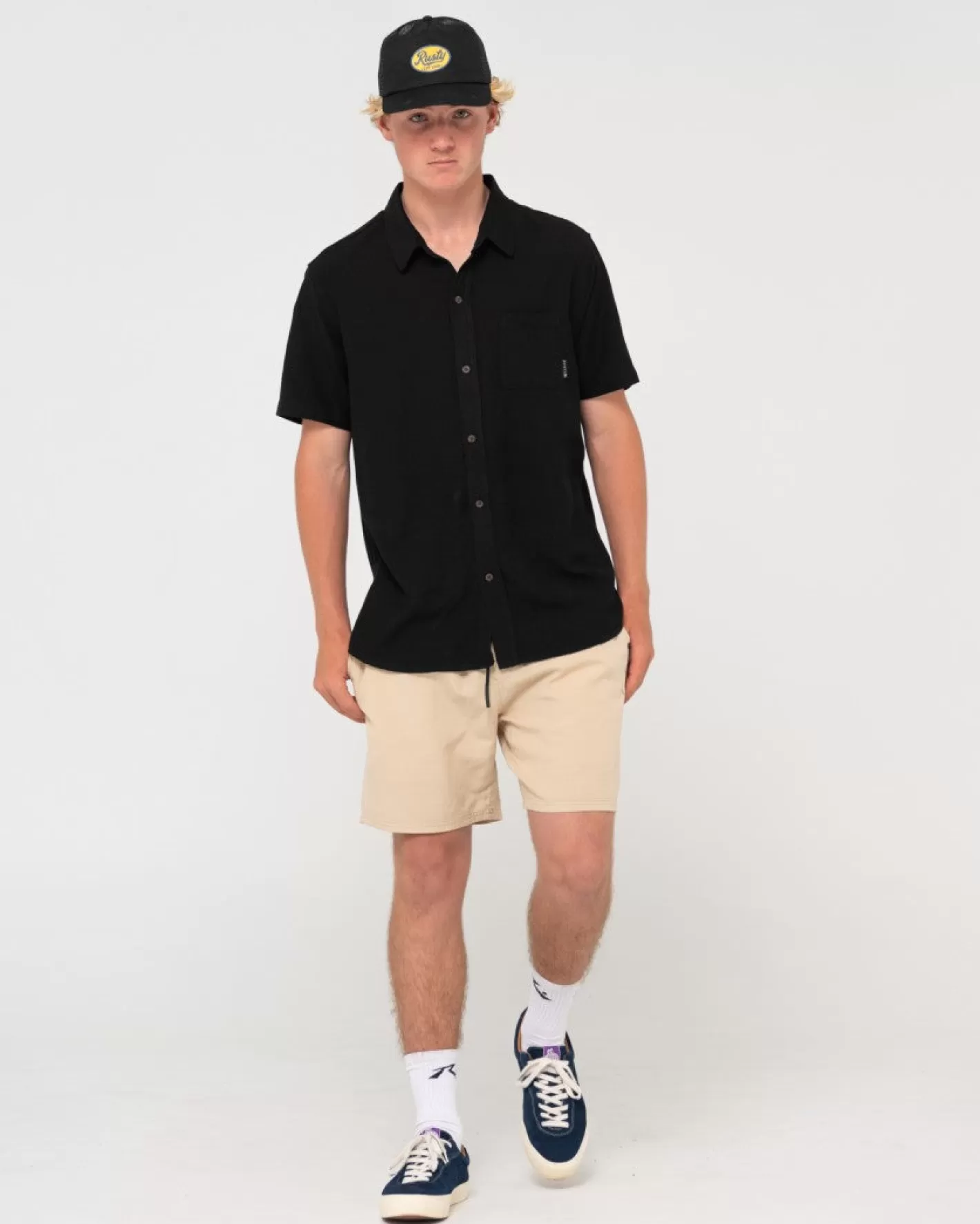 Hombre Rusty Camisa De Lino De Manga Corta Overtone
