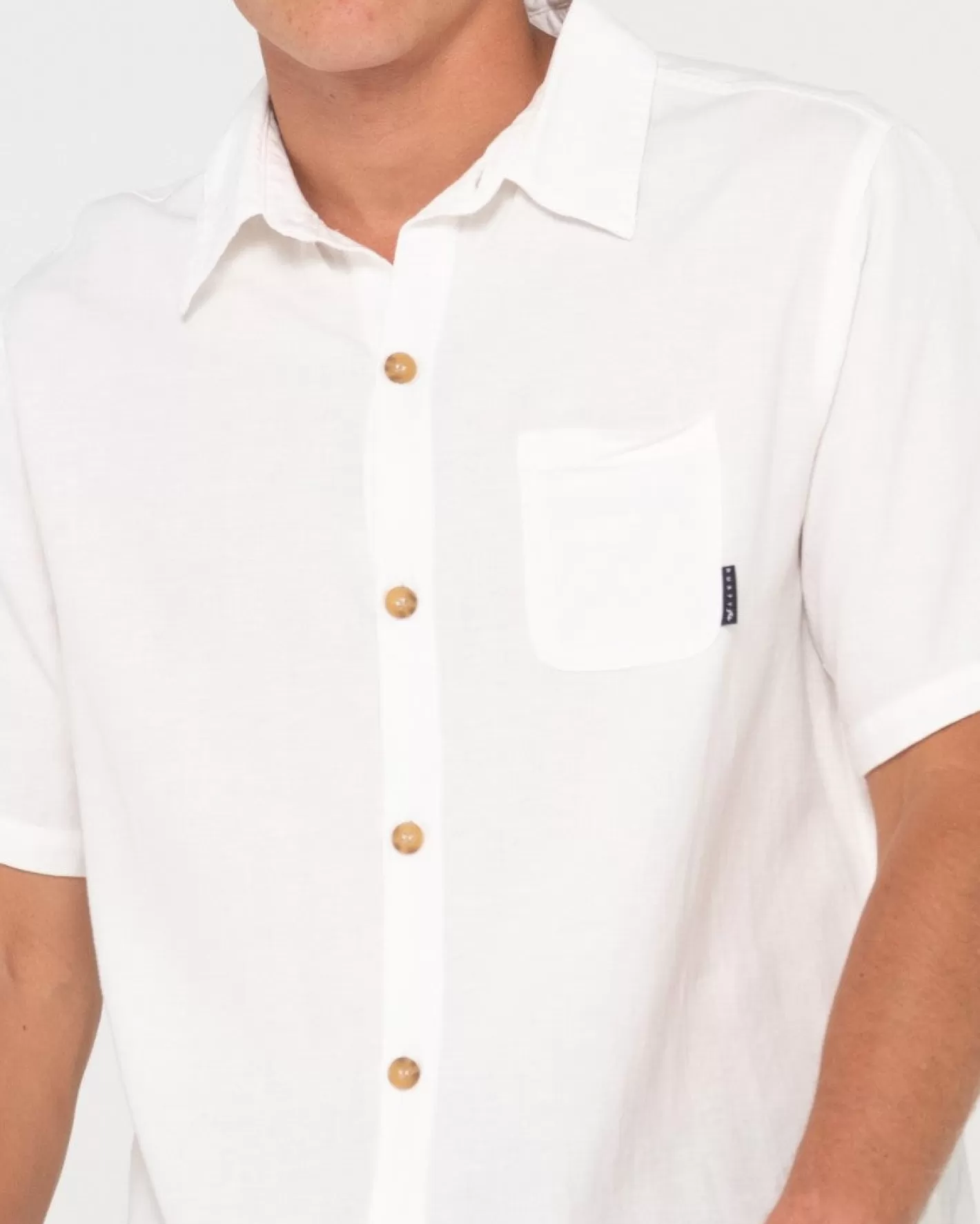 Hombre Rusty Camisa De Lino De Manga Corta Overtone