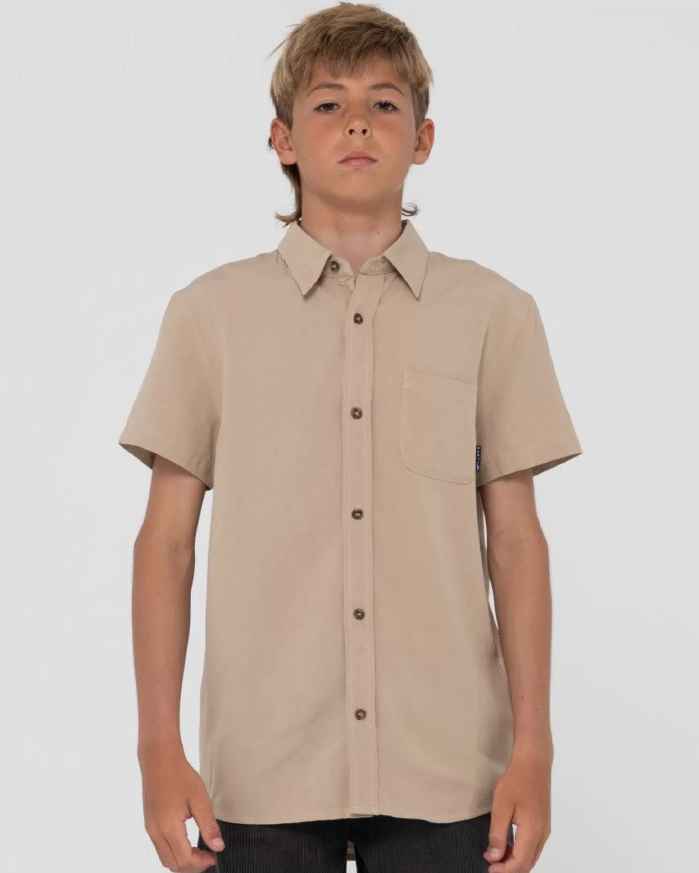 Niños Rusty Camisa De Lino De Manga Corta Overtone Para Niños