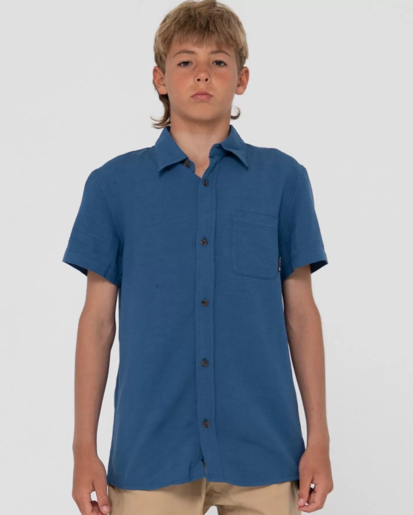Niños Rusty Camisa De Lino De Manga Corta Overtone Para Niños