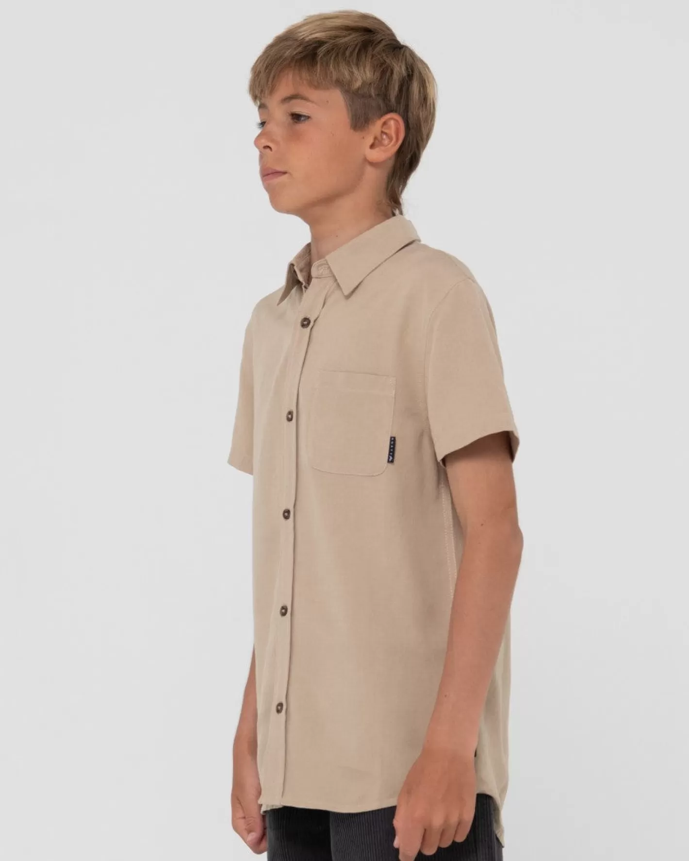 Niños Rusty Camisa De Lino De Manga Corta Overtone Para Niños