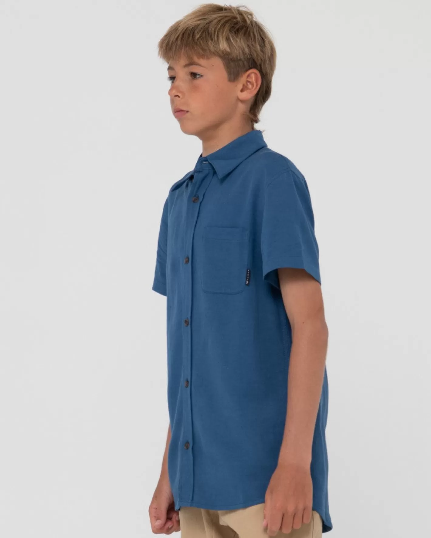 Niños Rusty Camisa De Lino De Manga Corta Overtone Para Niños