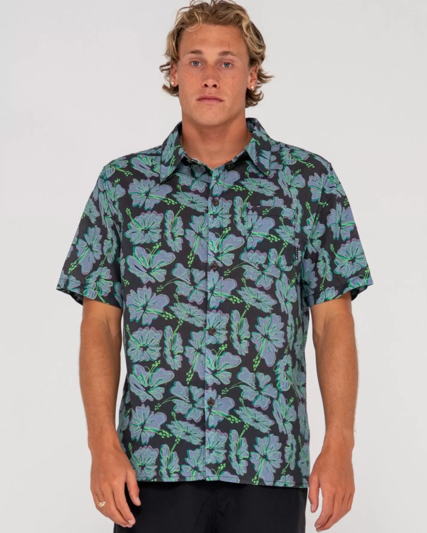 Hombre Rusty Camisa De Manga Corta De Ajuste Relajado Hi Viscus Ramie