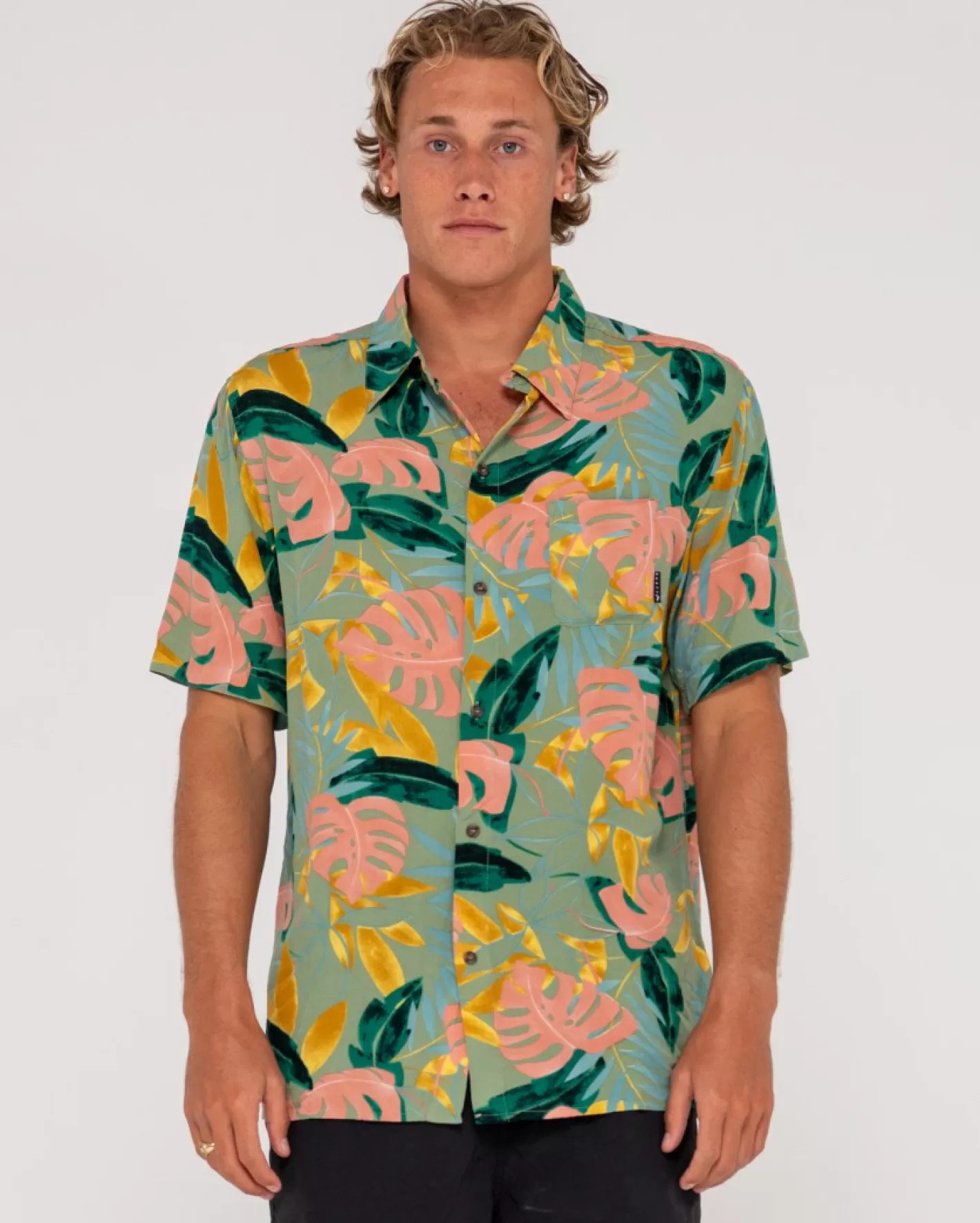 Hombre Rusty Camisa De Manga Corta De Corte Relajado Pastel Paradise