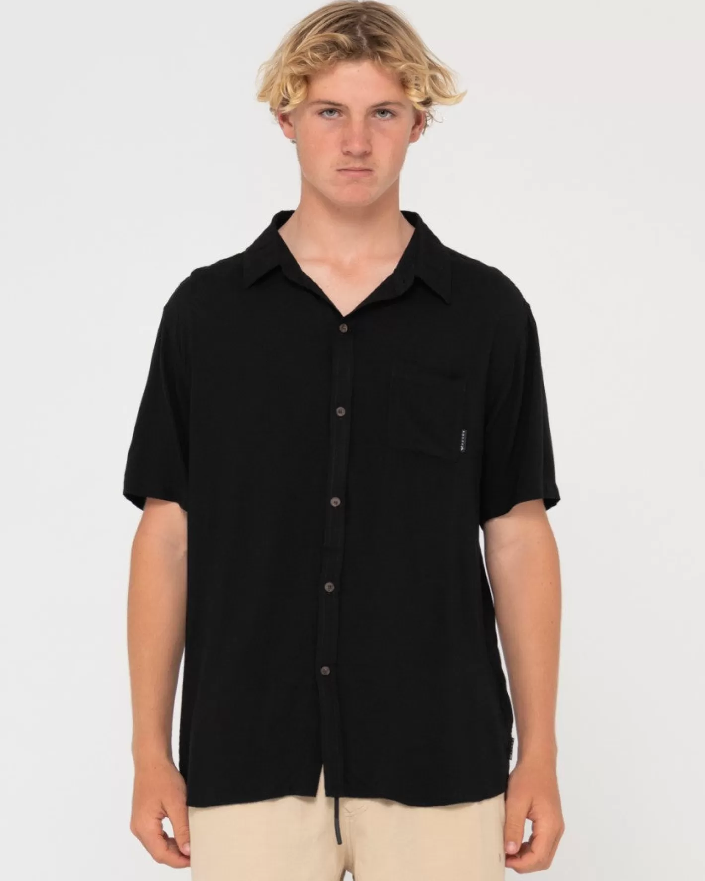 Hombre Rusty Camisa De Rayon De Manga Corta Razor Blade
