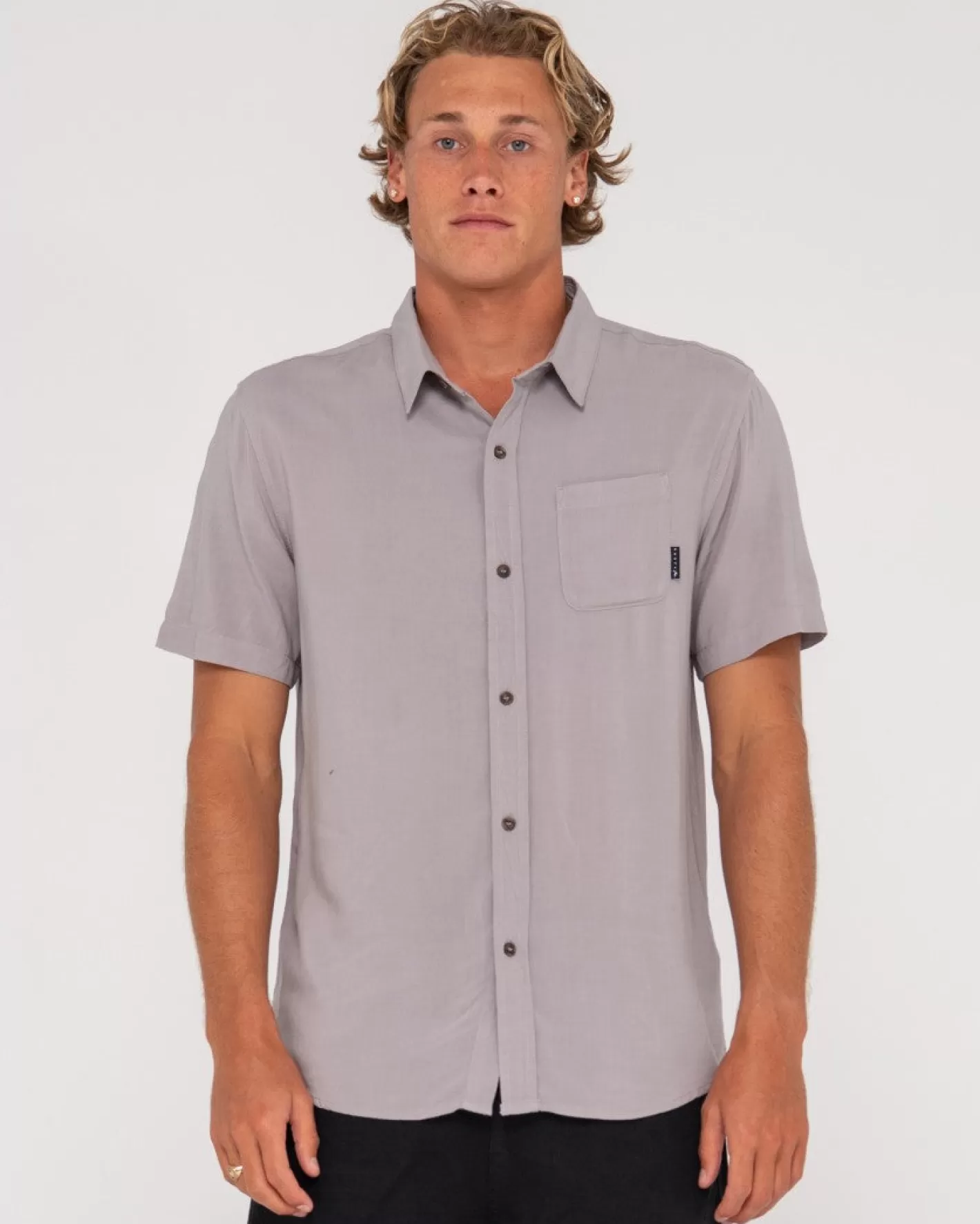 Hombre Rusty Camisa De Rayon De Manga Corta Razor Blade