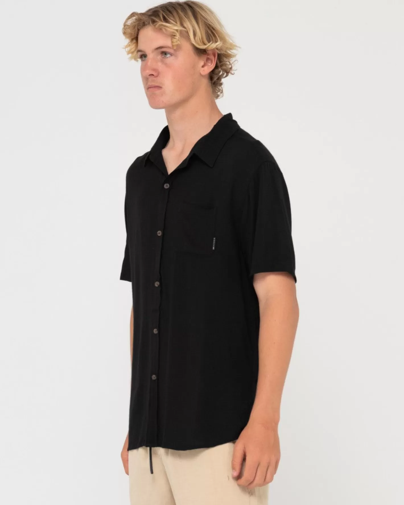 Hombre Rusty Camisa De Rayon De Manga Corta Razor Blade