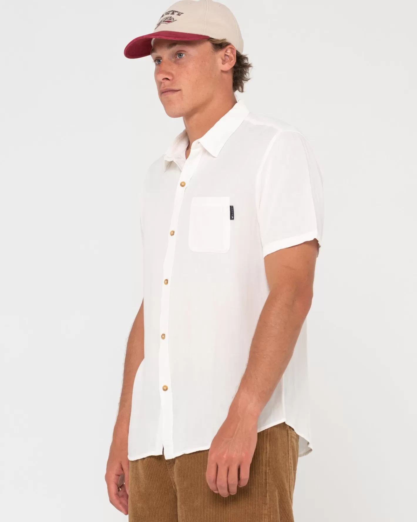 Hombre Rusty Camisa De Rayon De Manga Corta Razor Blade