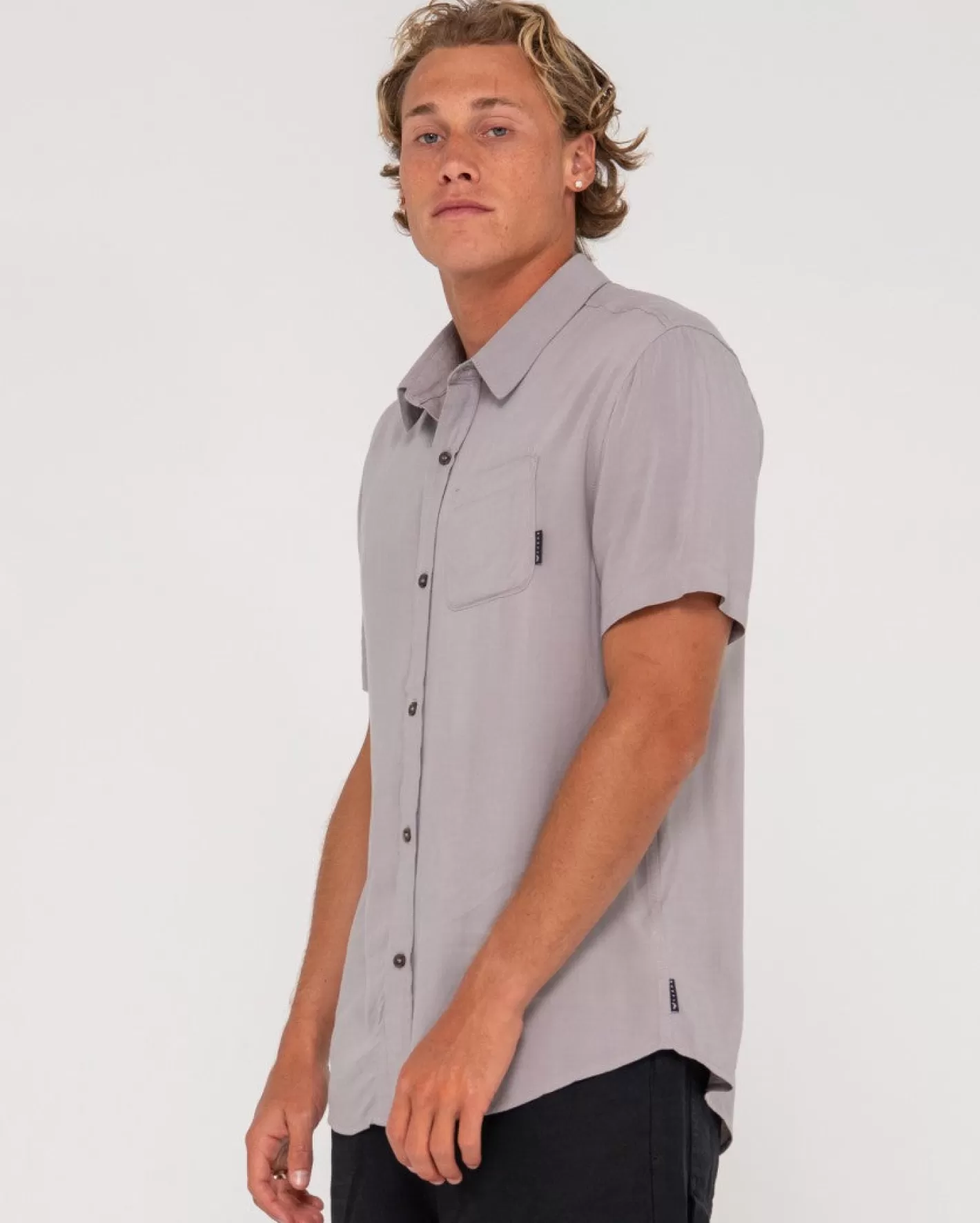 Hombre Rusty Camisa De Rayon De Manga Corta Razor Blade