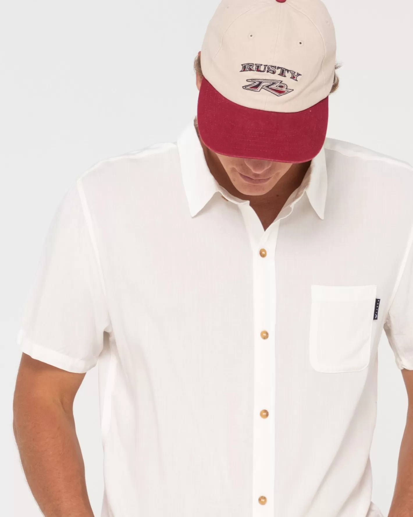 Hombre Rusty Camisa De Rayon De Manga Corta Razor Blade