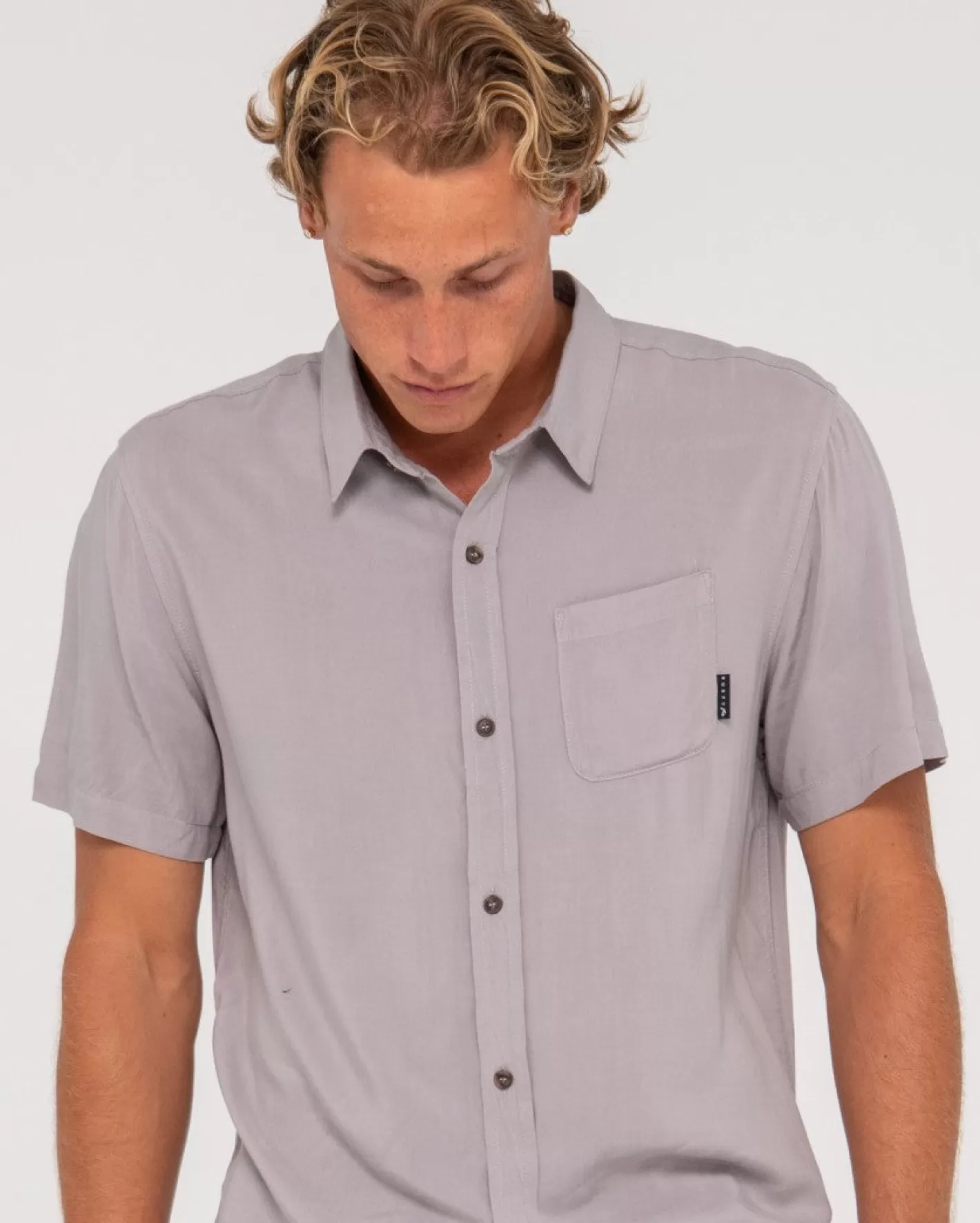 Hombre Rusty Camisa De Rayon De Manga Corta Razor Blade
