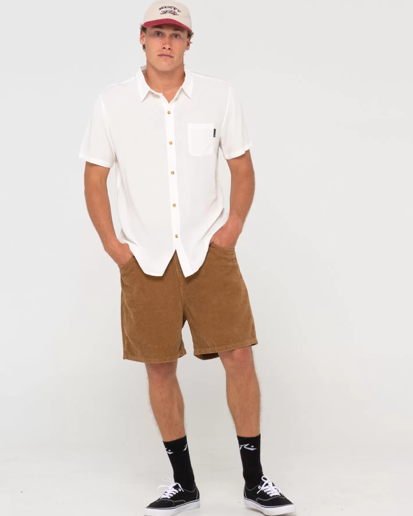 Hombre Rusty Camisa De Rayon De Manga Corta Razor Blade