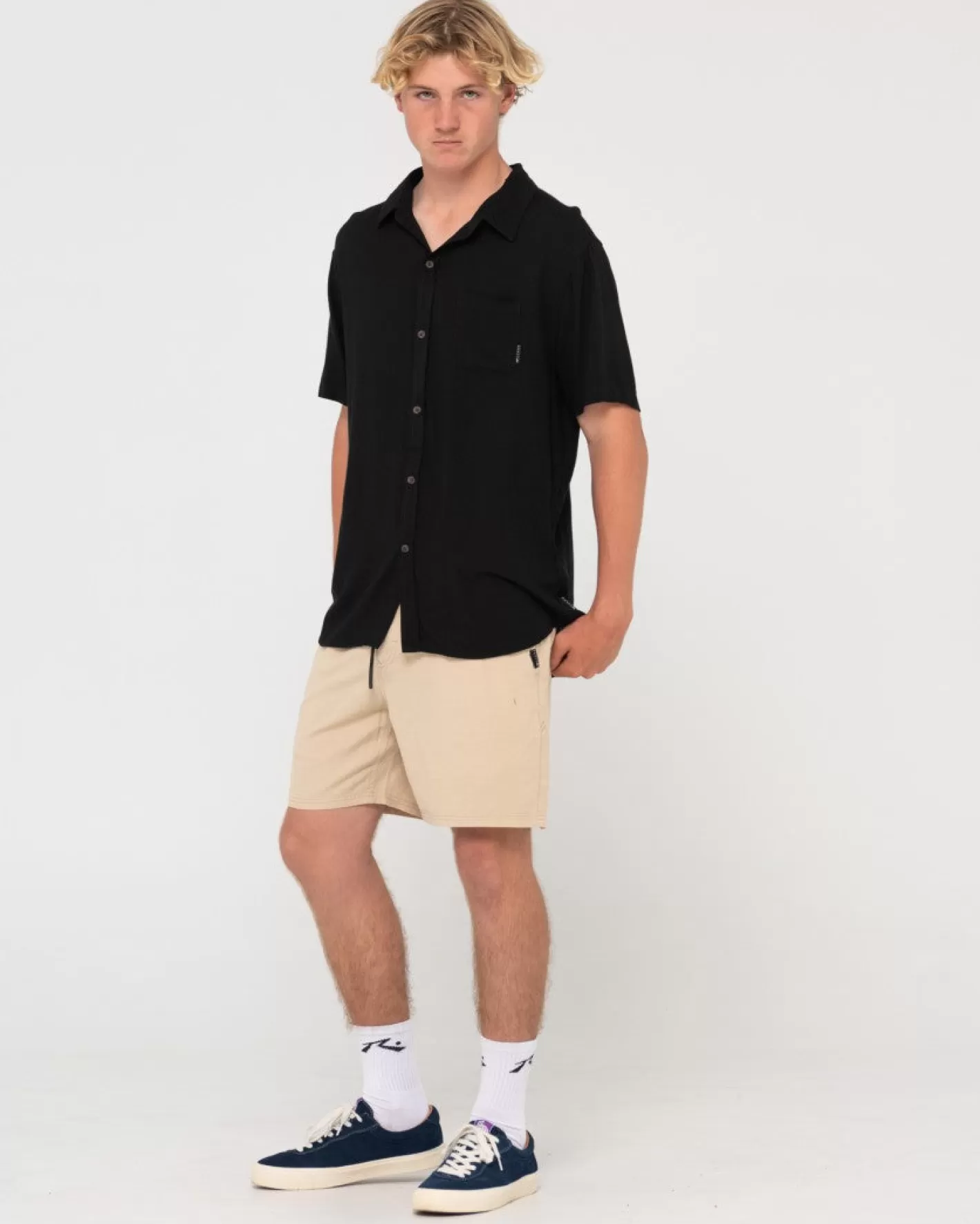 Hombre Rusty Camisa De Rayon De Manga Corta Razor Blade