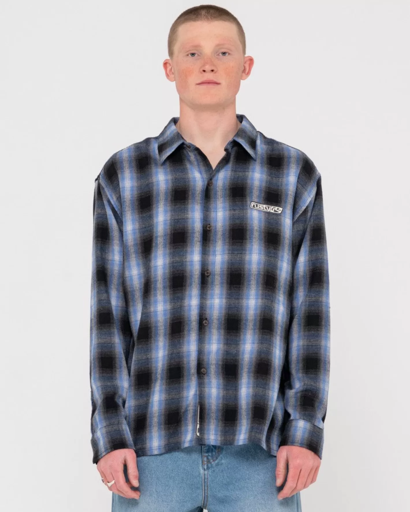Hombre Rusty Camisa Holgada A Cuadros De Neon Dreams