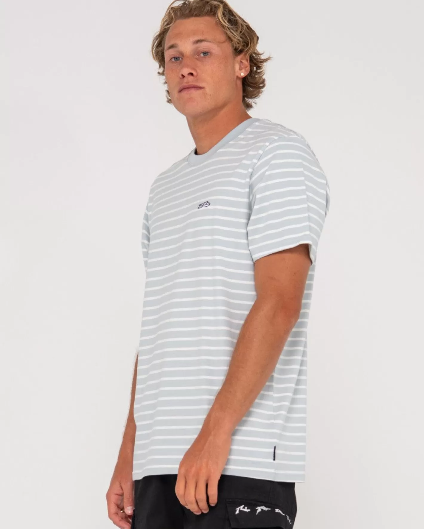 Hombre Rusty Camiseta A Rayas De Manga Corta Changing Lanes