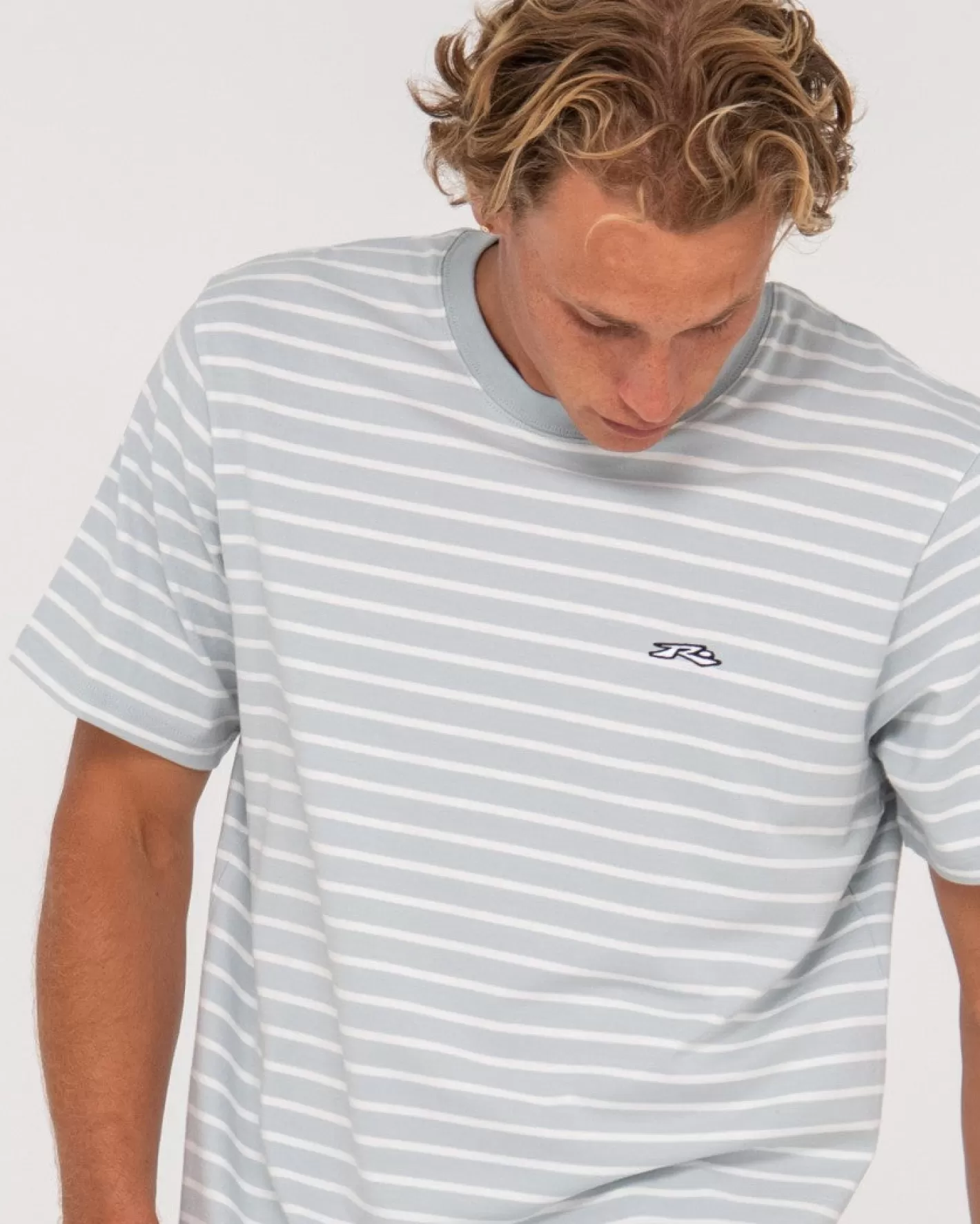 Hombre Rusty Camiseta A Rayas De Manga Corta Changing Lanes