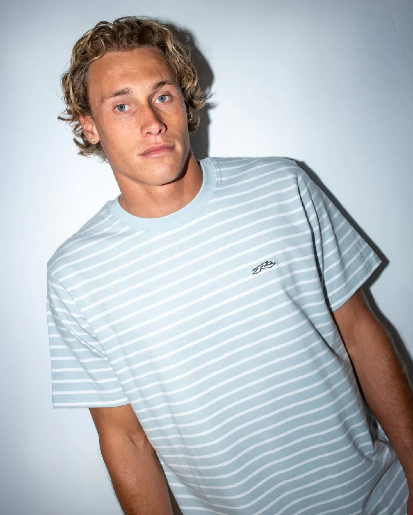 Hombre Rusty Camiseta A Rayas De Manga Corta Changing Lanes