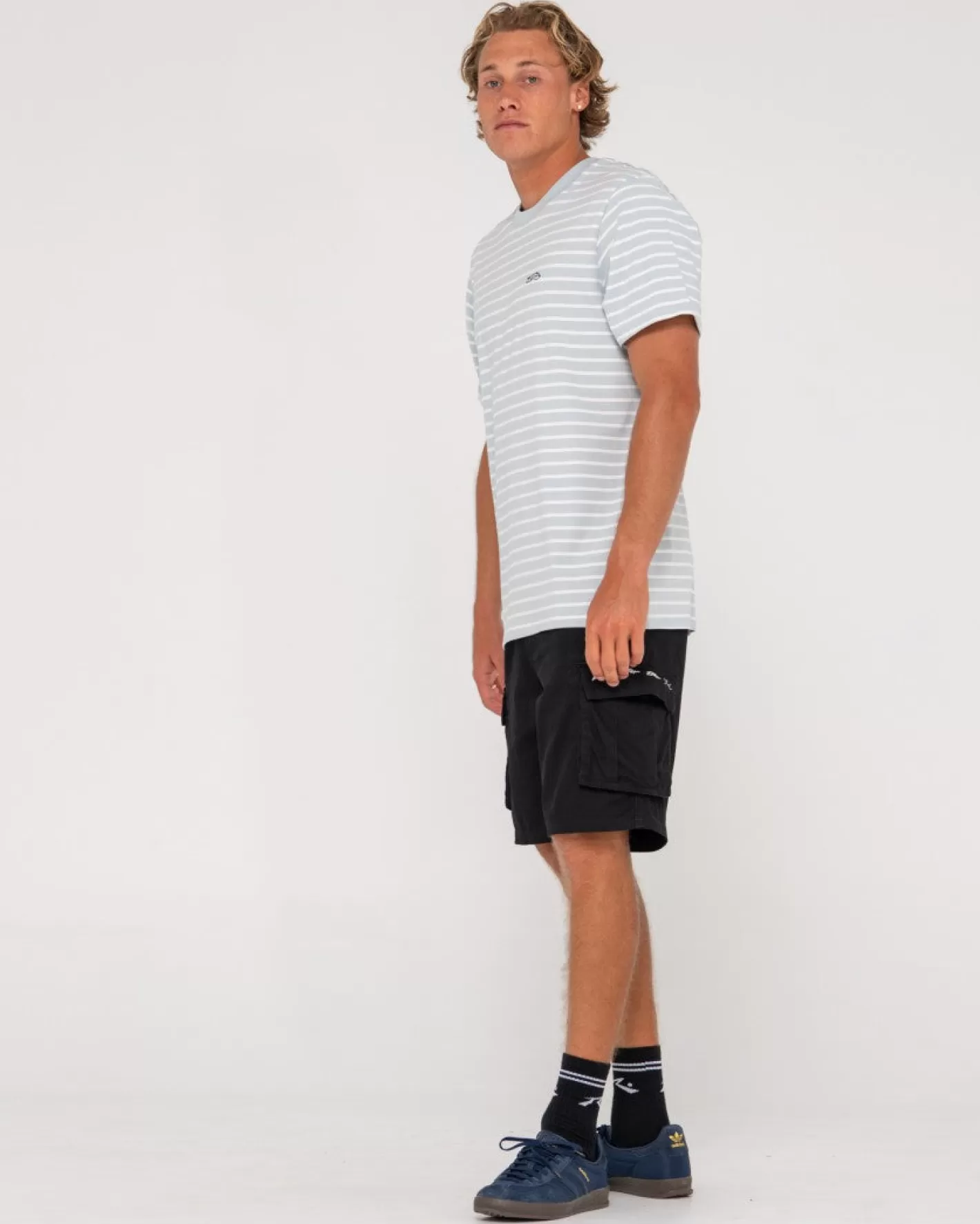 Hombre Rusty Camiseta A Rayas De Manga Corta Changing Lanes