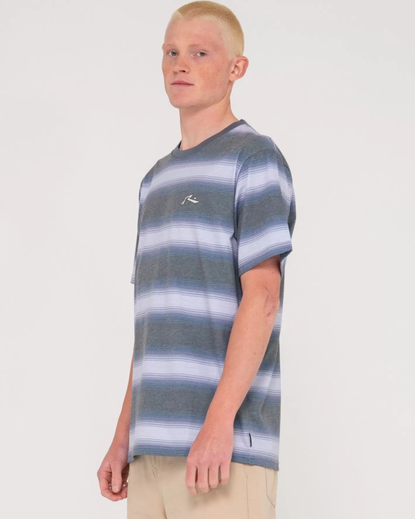 Hombre Rusty Camiseta A Rayas De Manga Corta Old Timer