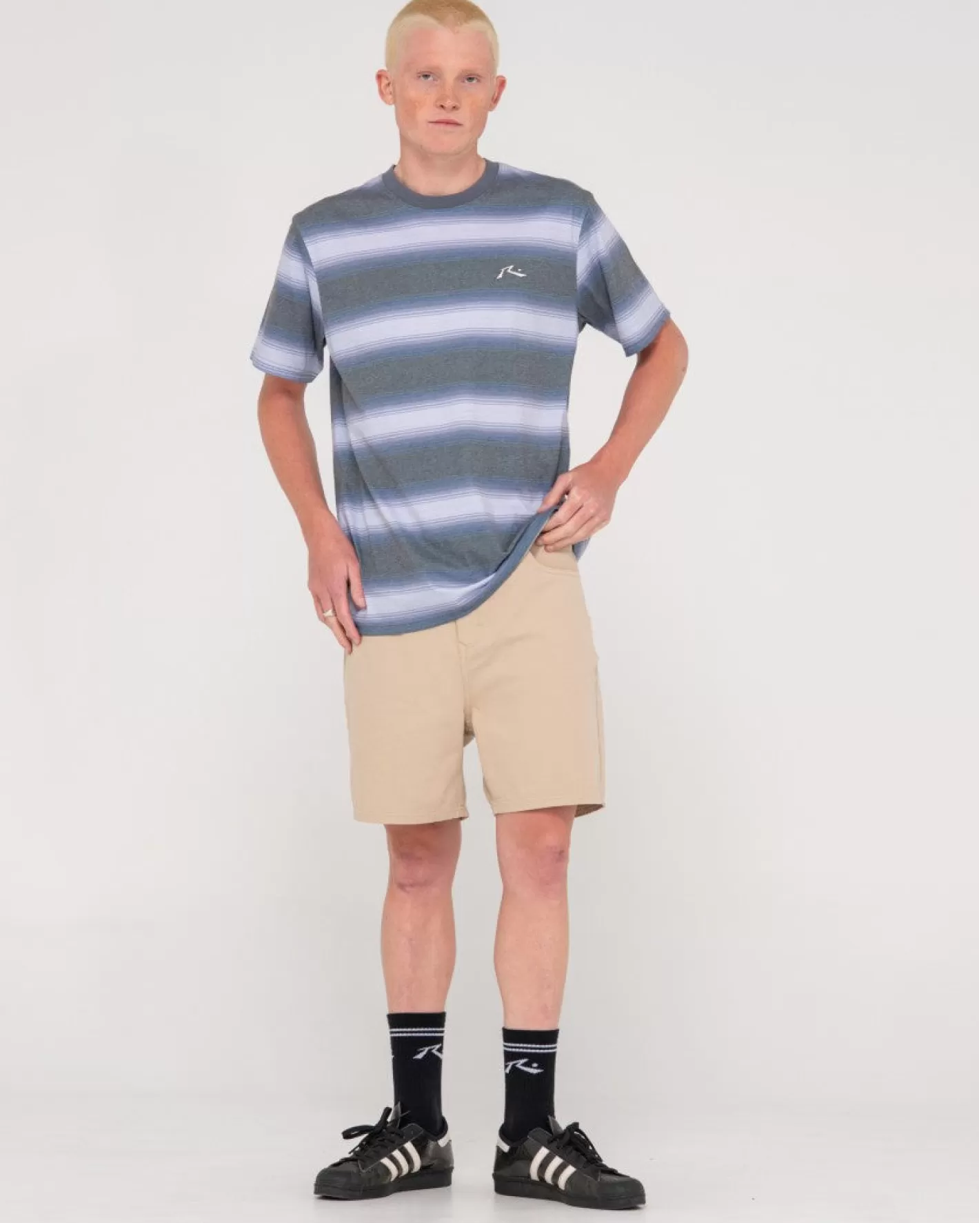Hombre Rusty Camiseta A Rayas De Manga Corta Old Timer