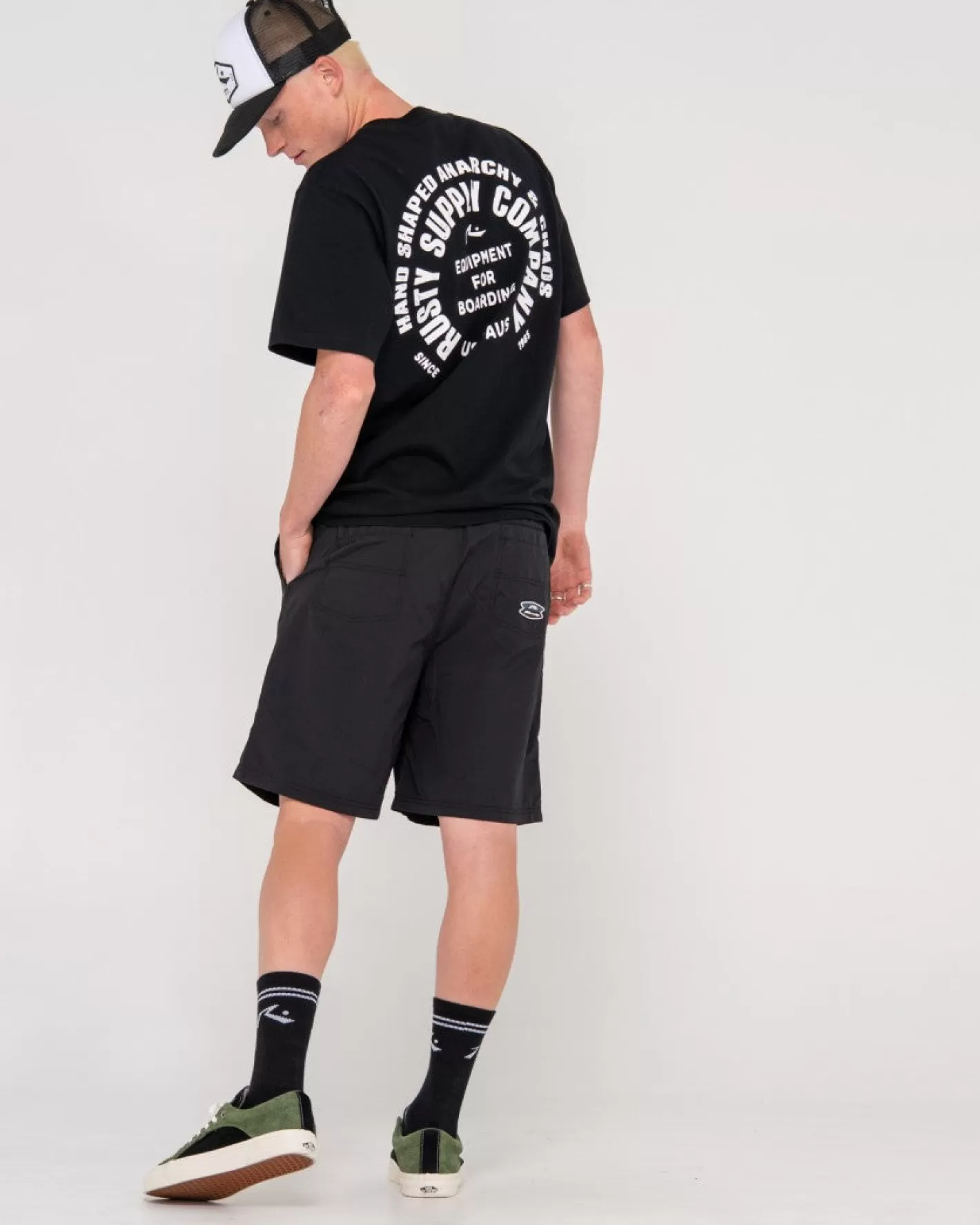 Hombre Rusty Camiseta Circular De Manga Corta Con Grafico