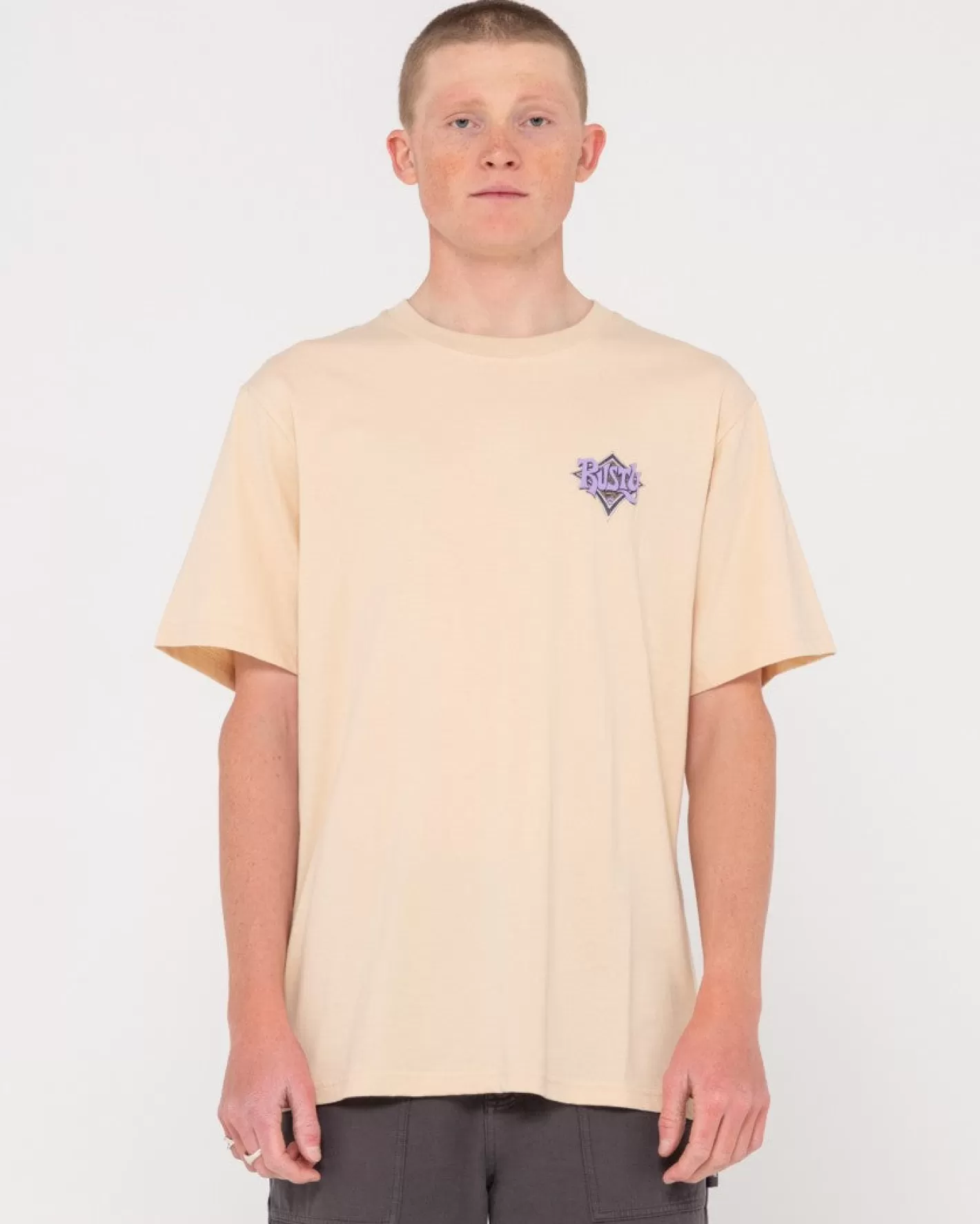Hombre Rusty Camiseta Con Grafico De Manga Corta Y Diamantes Retorcidos