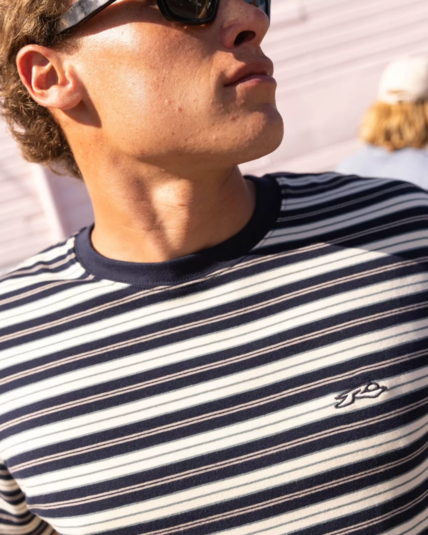 Hombre Rusty Camiseta De Manga Corta A Rayas Biscuits