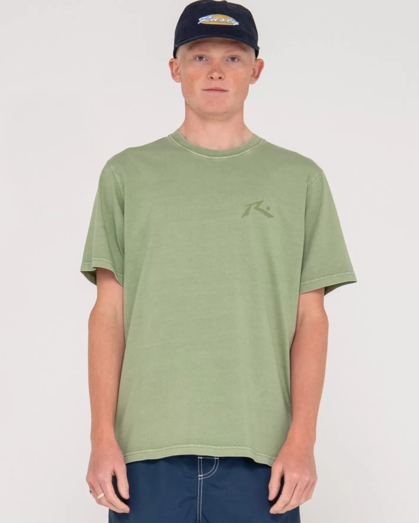 Hombre Rusty Camiseta De Manga Corta Con Lavado Comp