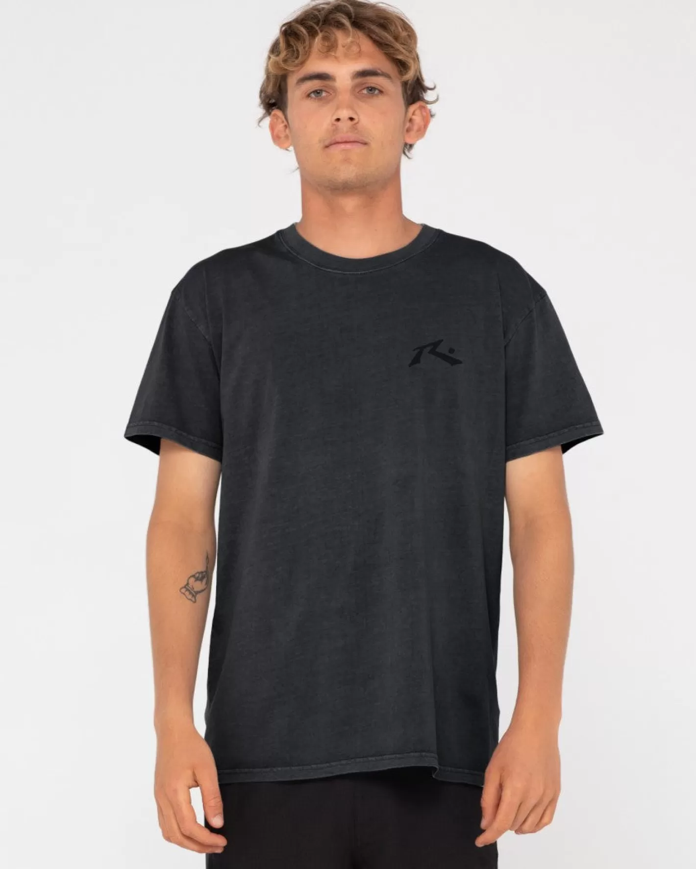 Hombre Rusty Camiseta De Manga Corta Con Lavado Comp
