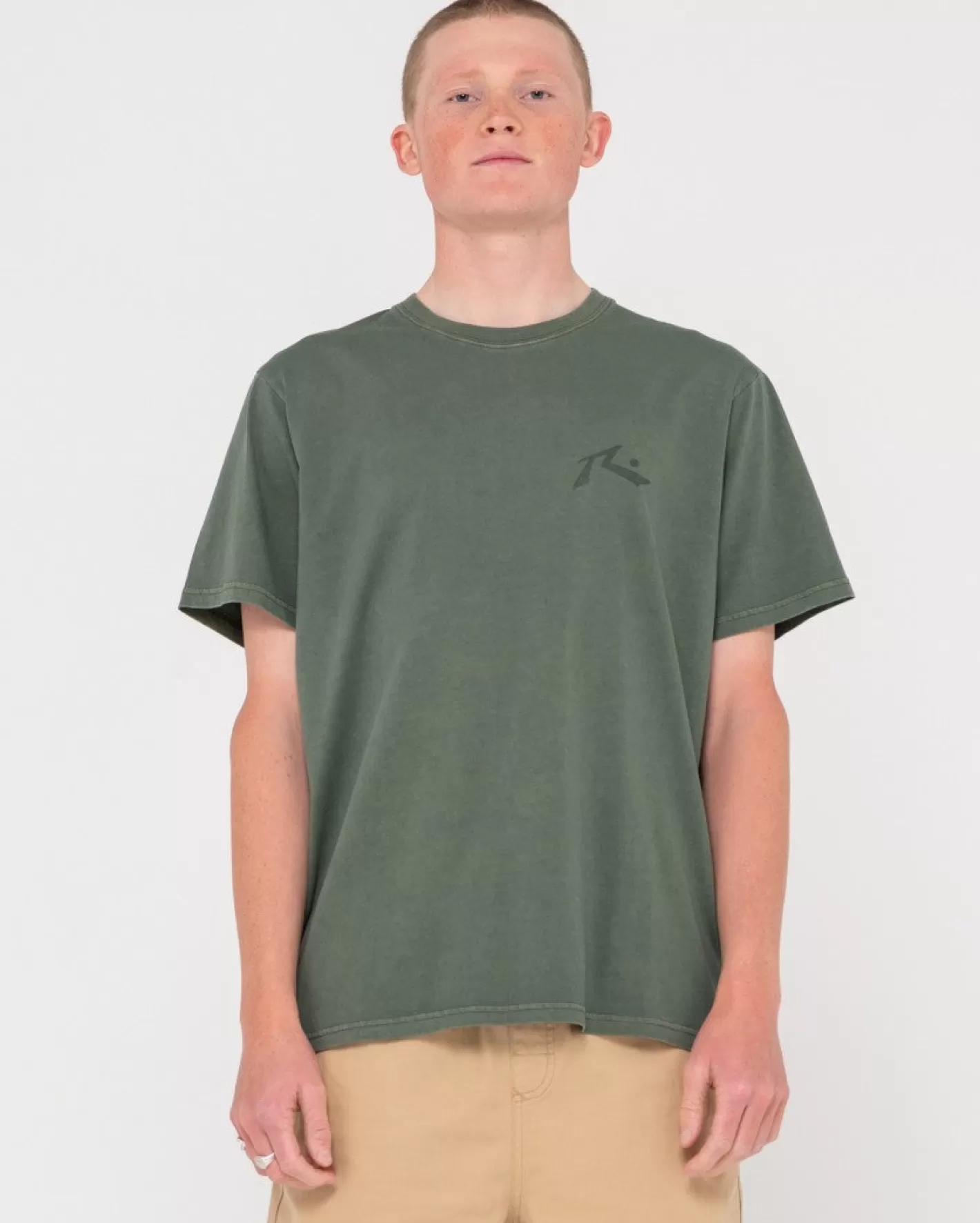 Hombre Rusty Camiseta De Manga Corta Con Lavado Comp