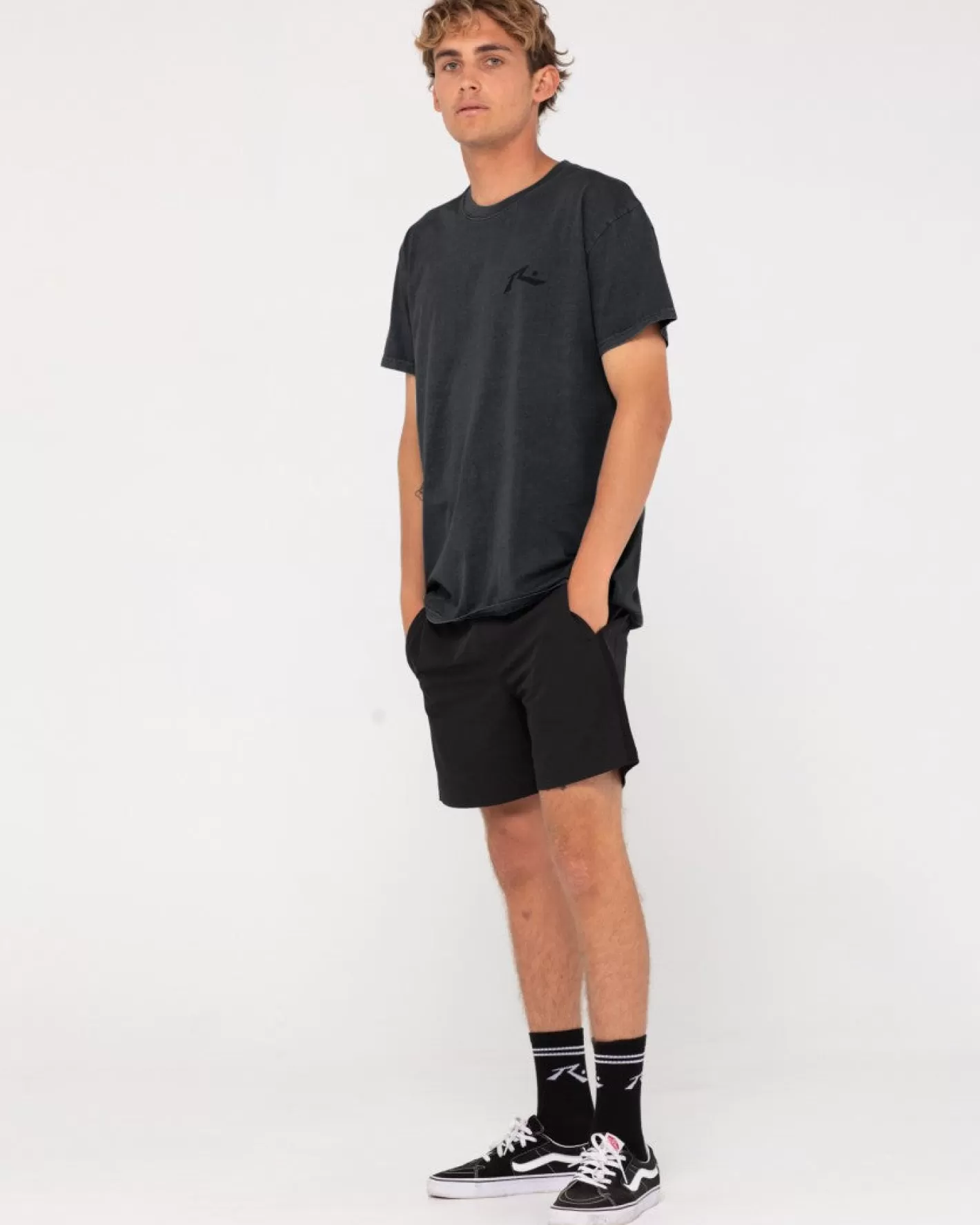Hombre Rusty Camiseta De Manga Corta Con Lavado Comp