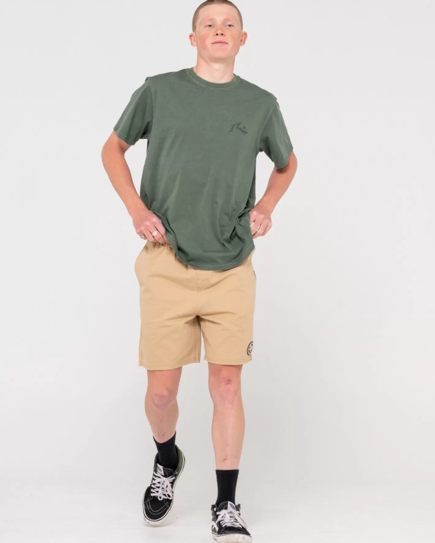 Hombre Rusty Camiseta De Manga Corta Con Lavado Comp