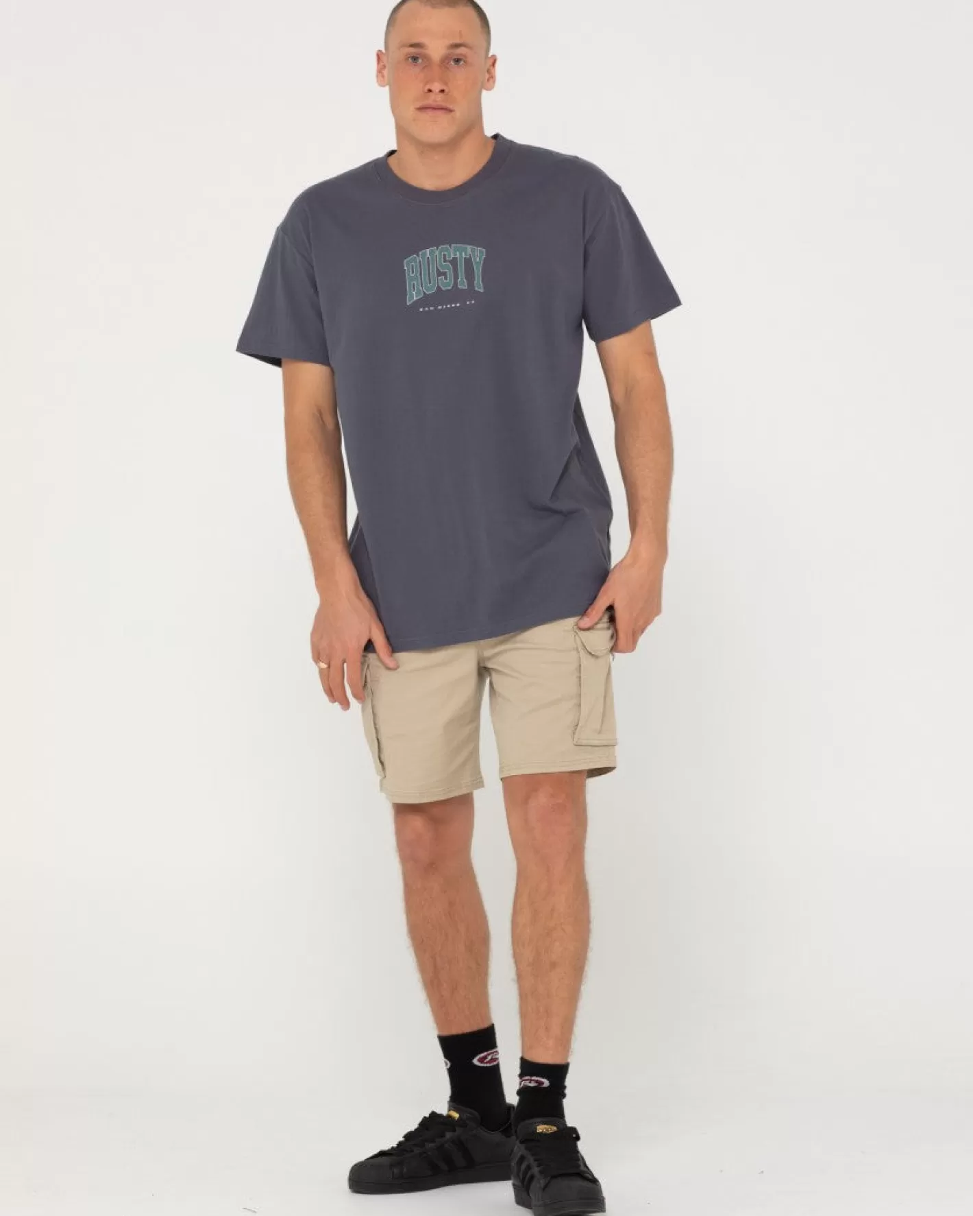 Hombre Rusty Camiseta De Manga Corta De Medio Tiempo