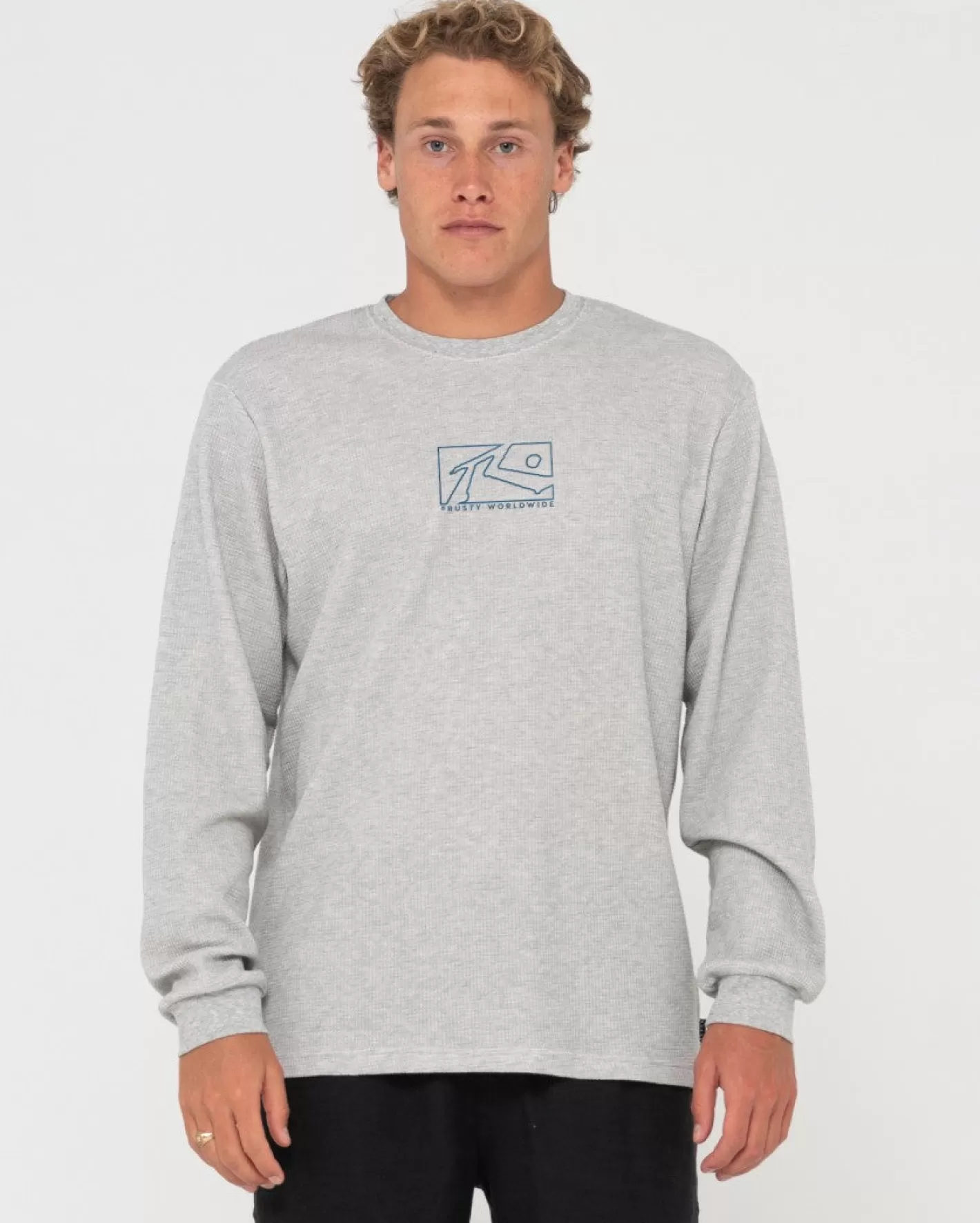 Hombre Rusty Camiseta De Manga Larga Con Diseno Tipo Gofre En Caja