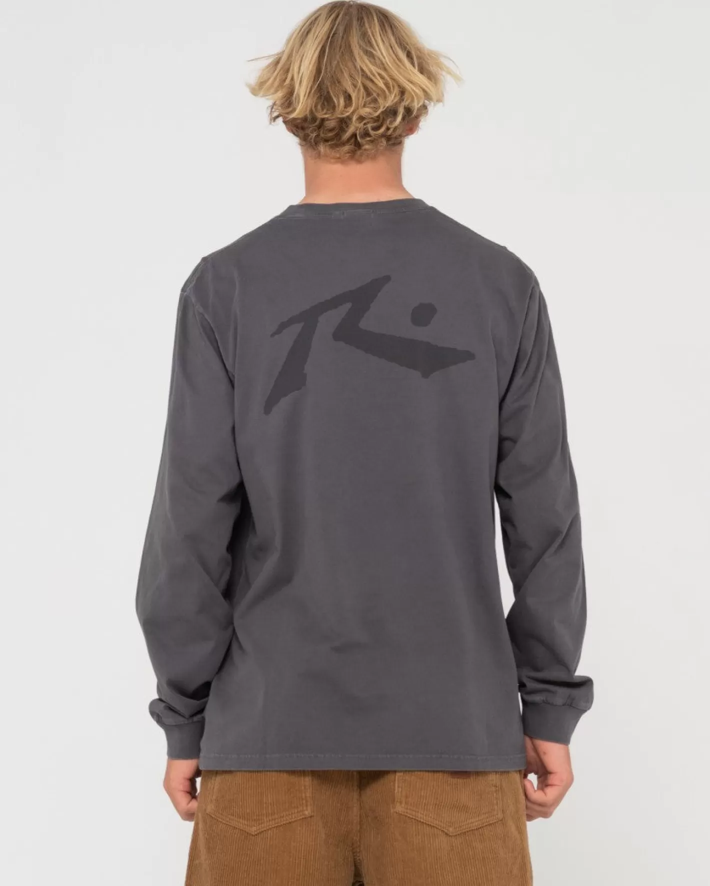 Hombre Rusty Camiseta De Manga Larga Con Lavado Comp