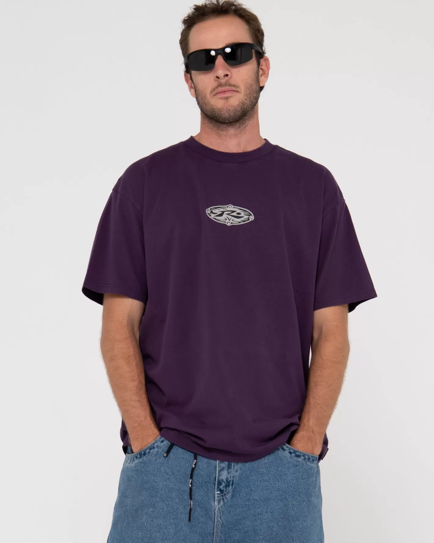 Hombre Rusty Camiseta Estampada De Manga Corta Extragrande Rodman