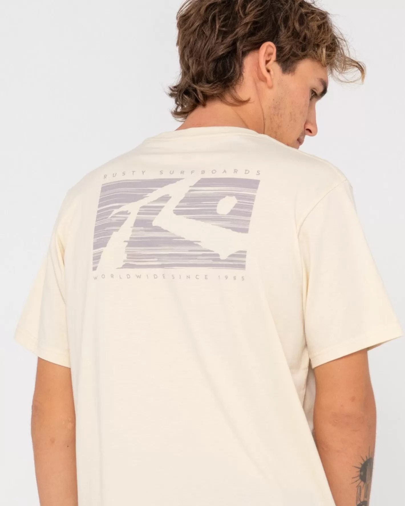 Hombre Rusty Camiseta Grafica De Manga Corta Con Lunares R