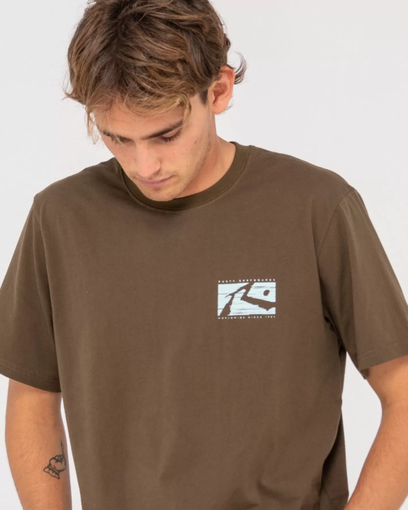 Hombre Rusty Camiseta Grafica De Manga Corta Con Lunares R