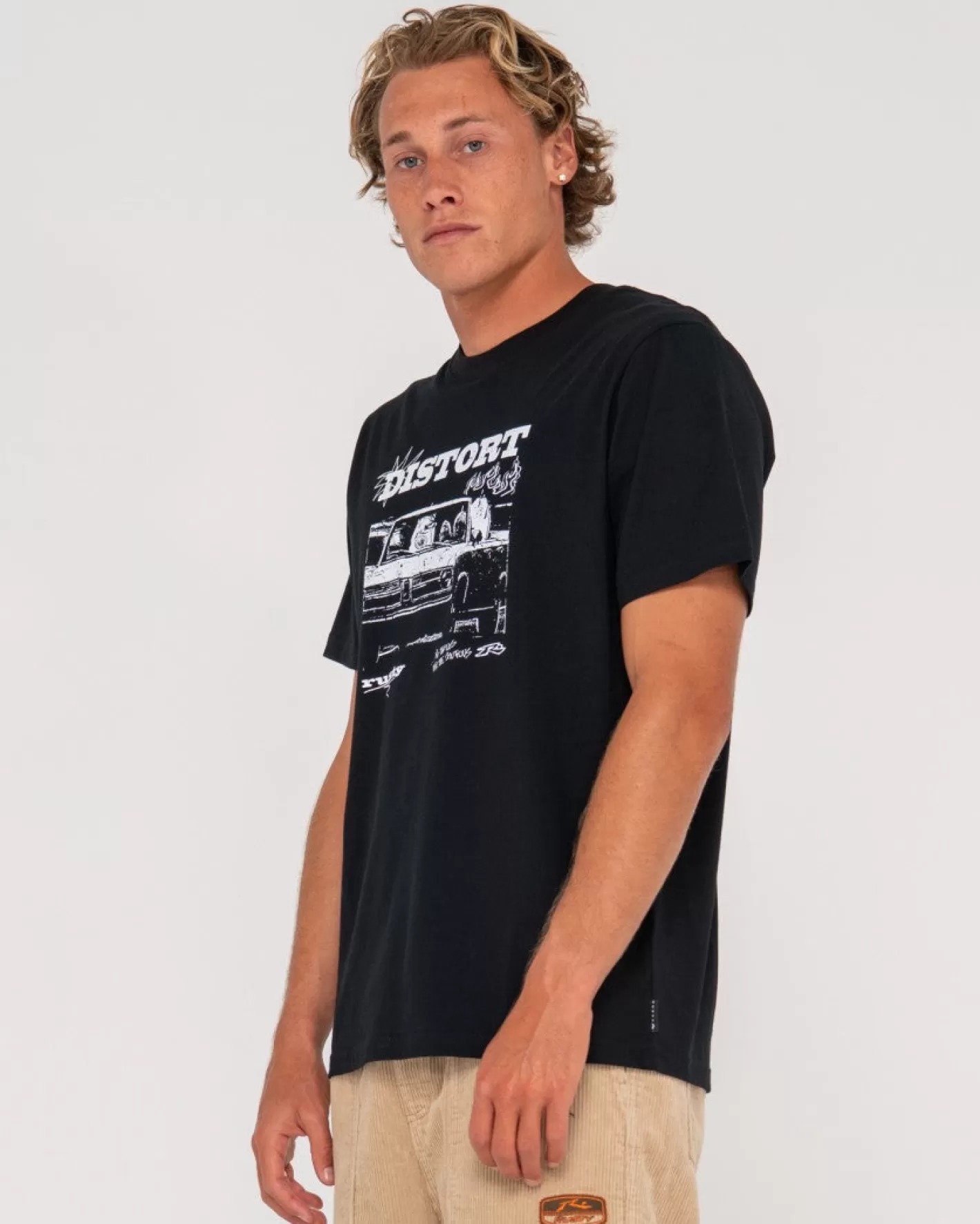 Hombre Rusty Camiseta Grafica De Manga Corta Distorsionar