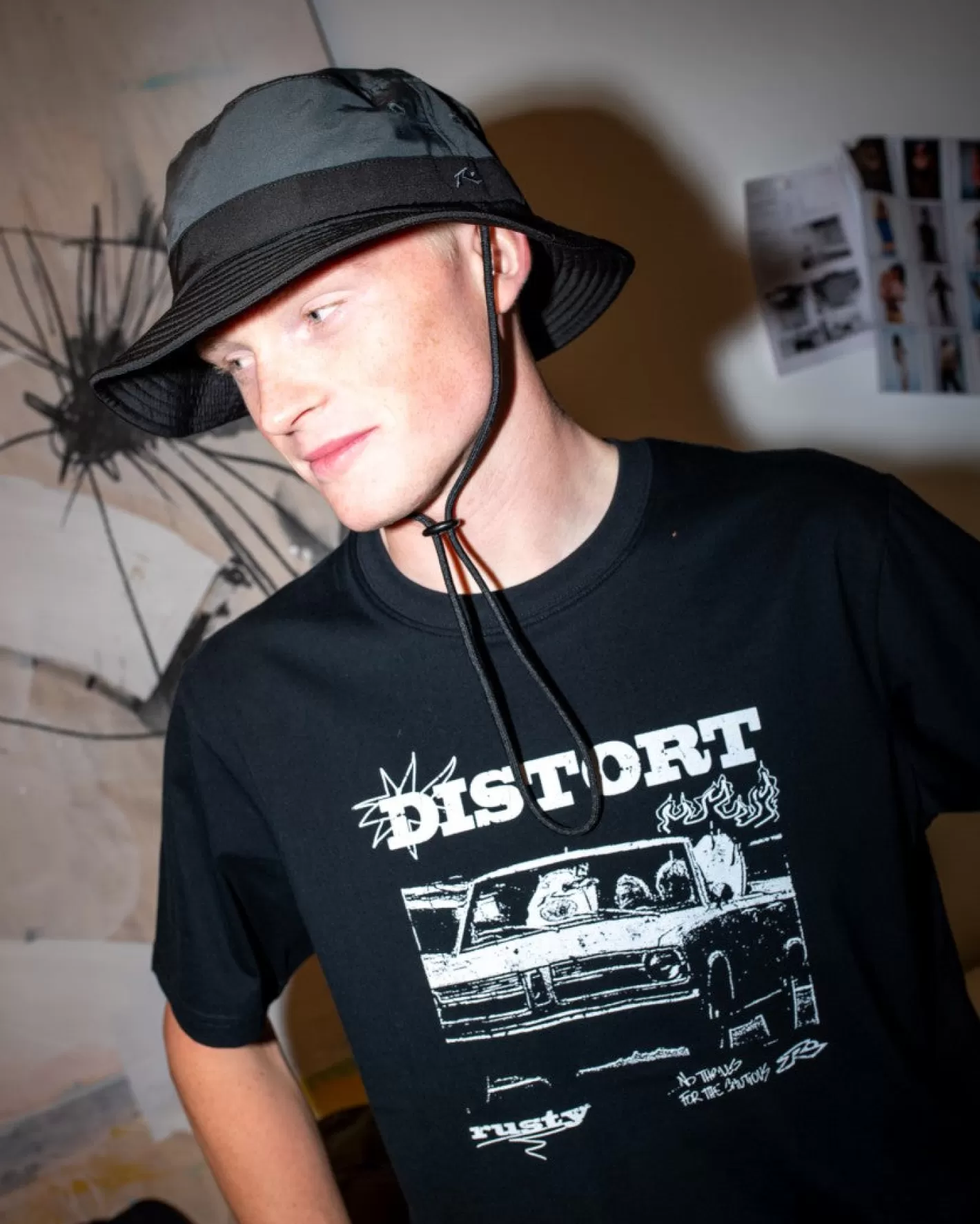 Hombre Rusty Camiseta Grafica De Manga Corta Distorsionar