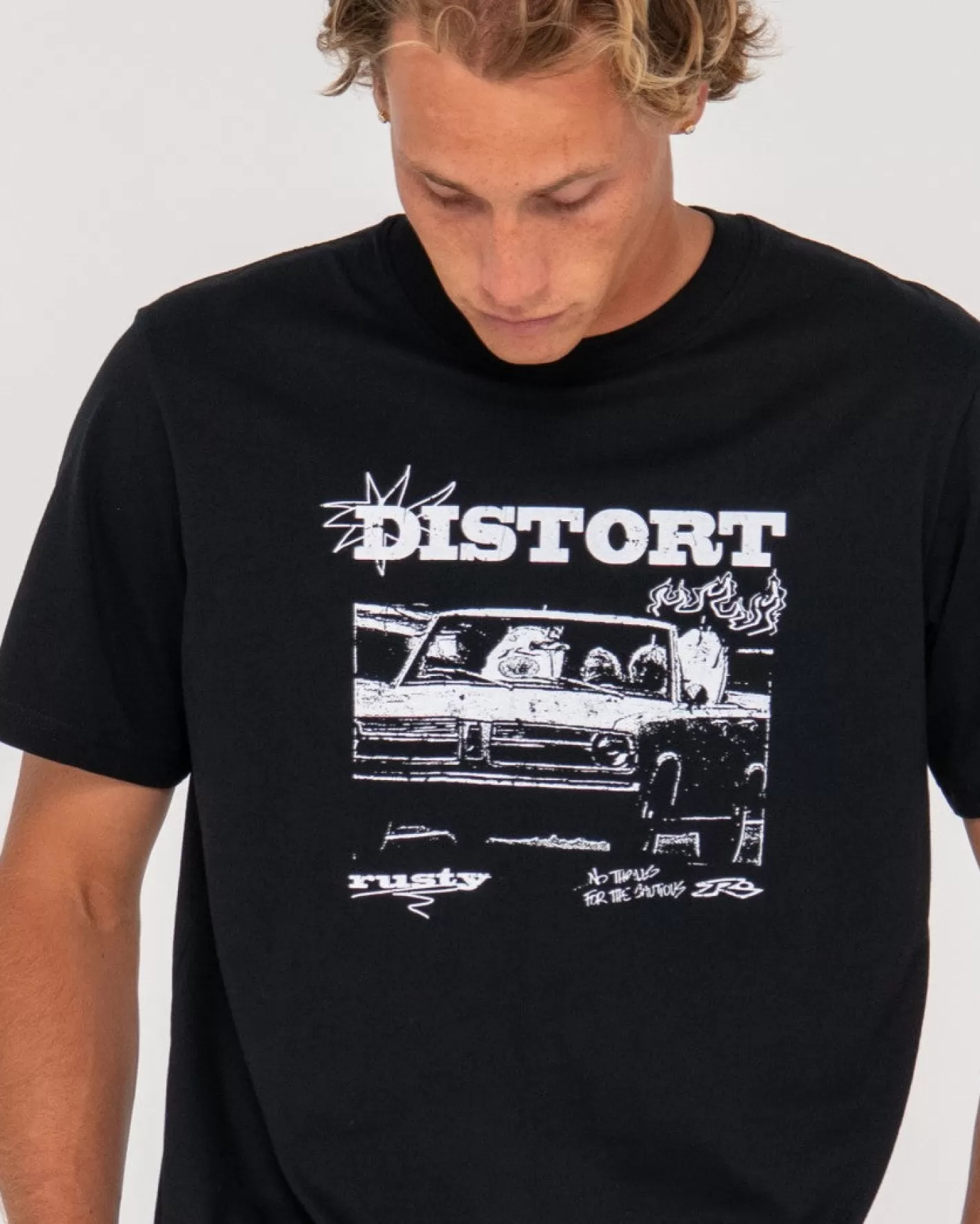 Hombre Rusty Camiseta Grafica De Manga Corta Distorsionar